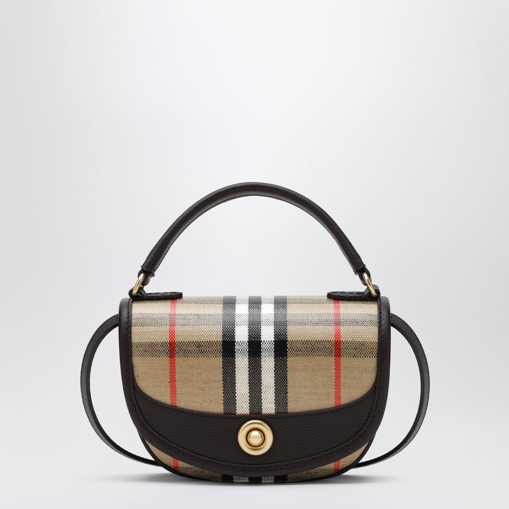Burberry Highlands Mini Bag In Cotton And Linen Sand Women BURBERRY