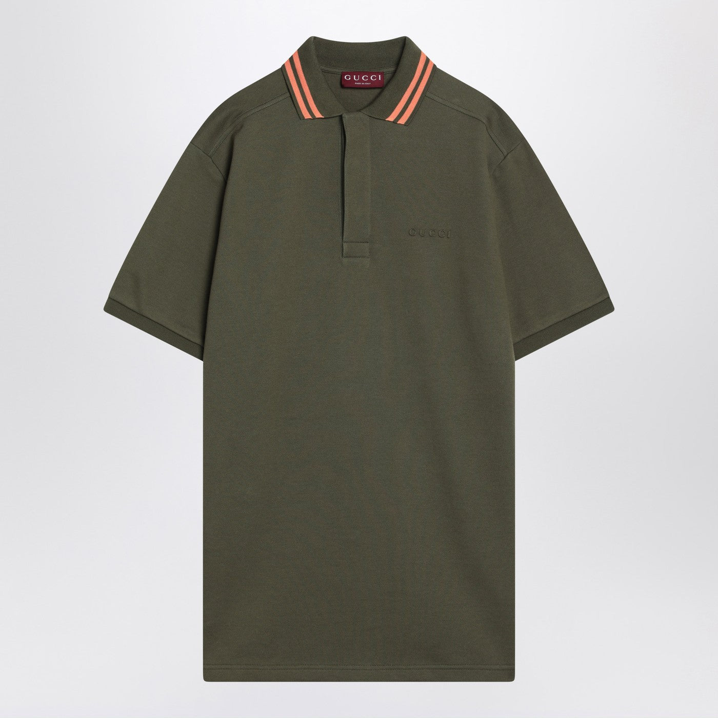 Gucci Moss Green Polo In Cotton Blend Men GUCCI
