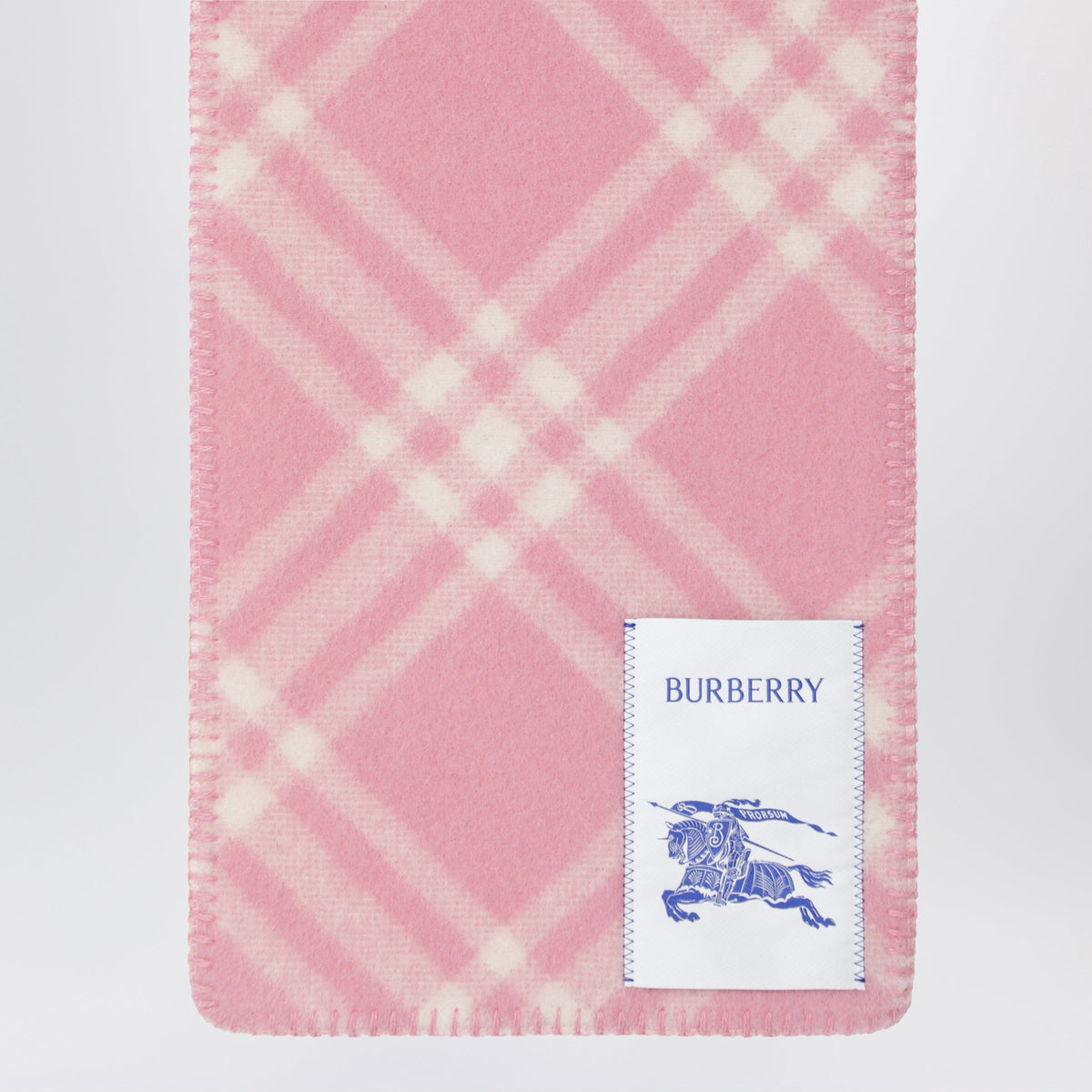 Burberry Pink Check Wool Scarf Women BURBERRY