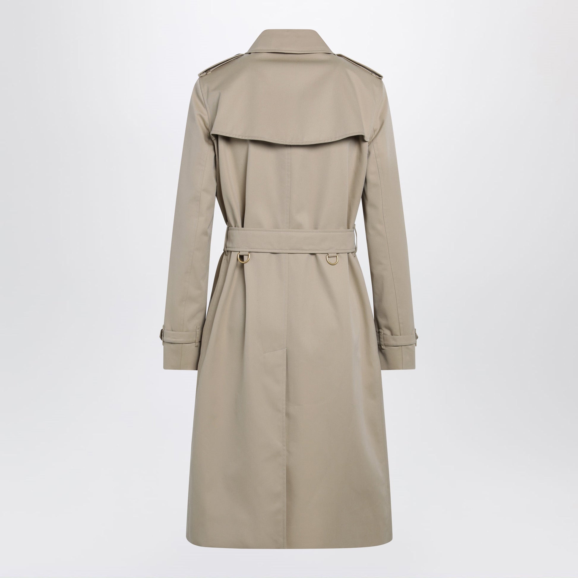 Burberry Long Kensington Heritage Cotton Trench Coat In Honey Women BURBERRY