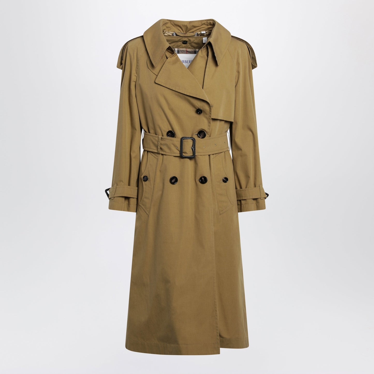Burberry Double-Breasted Trench Coat In Cotton Blend Brown Women BURBERRY