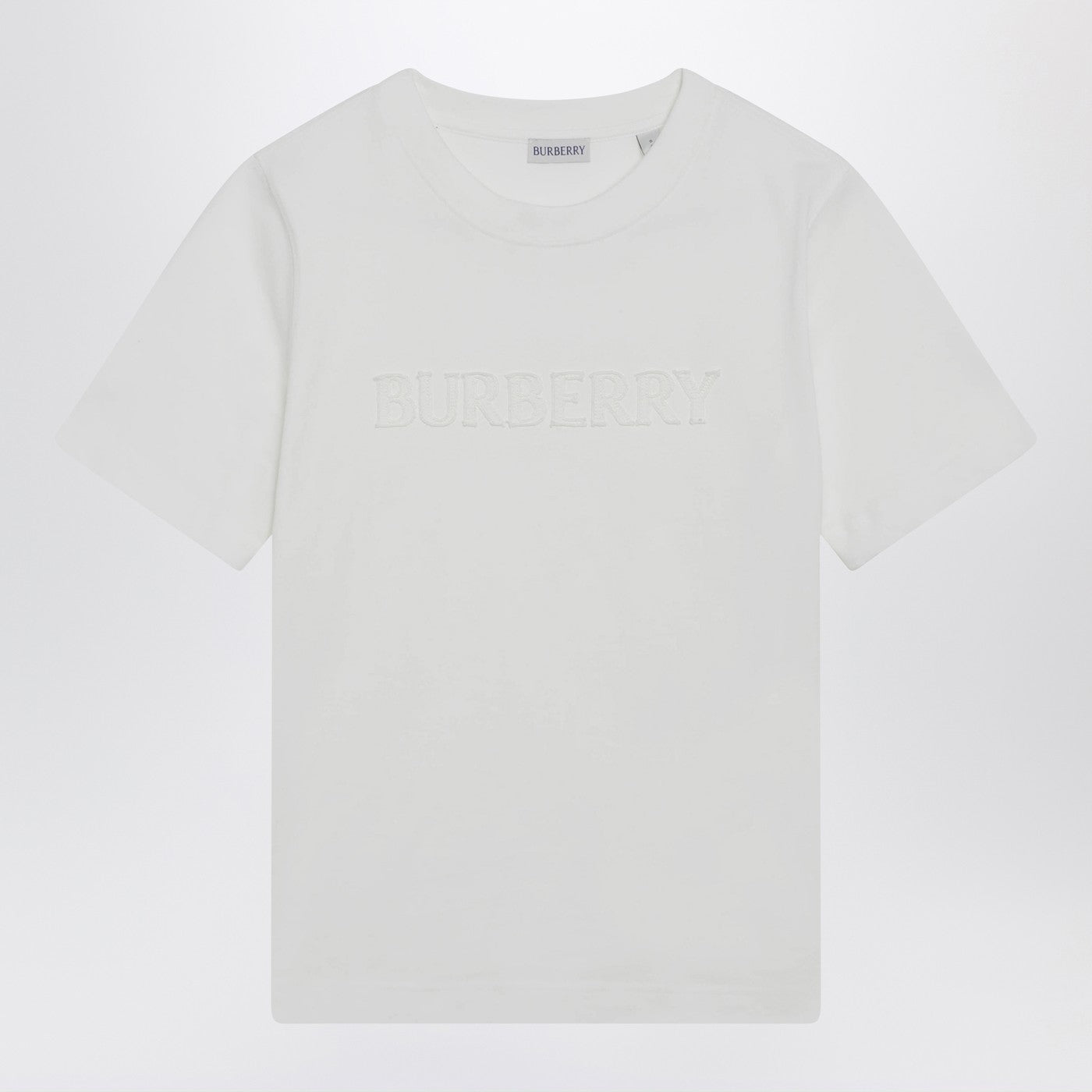 Burberry White T-Shirt With Embroidered Logo Women BURBERRY