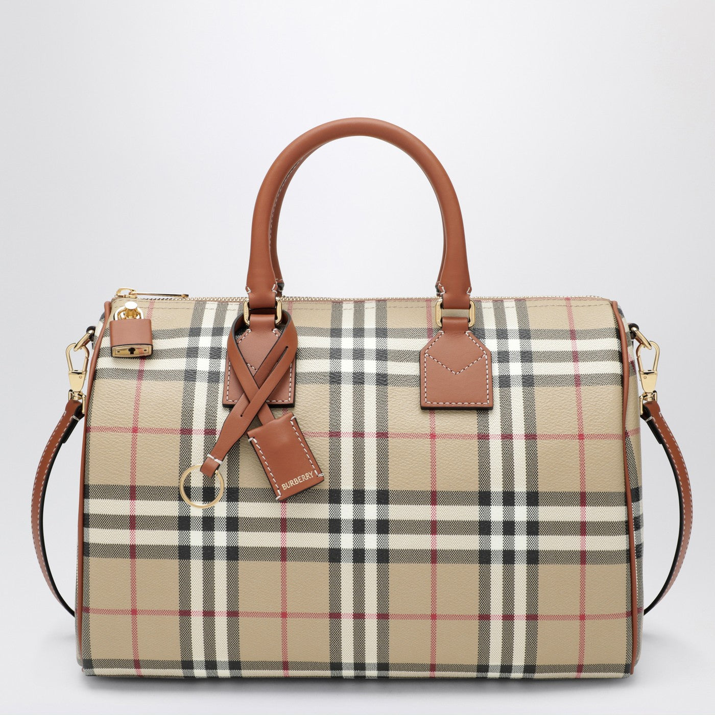 Burberry Medium Bowling Bag With Check Pattern Women BURBERRY