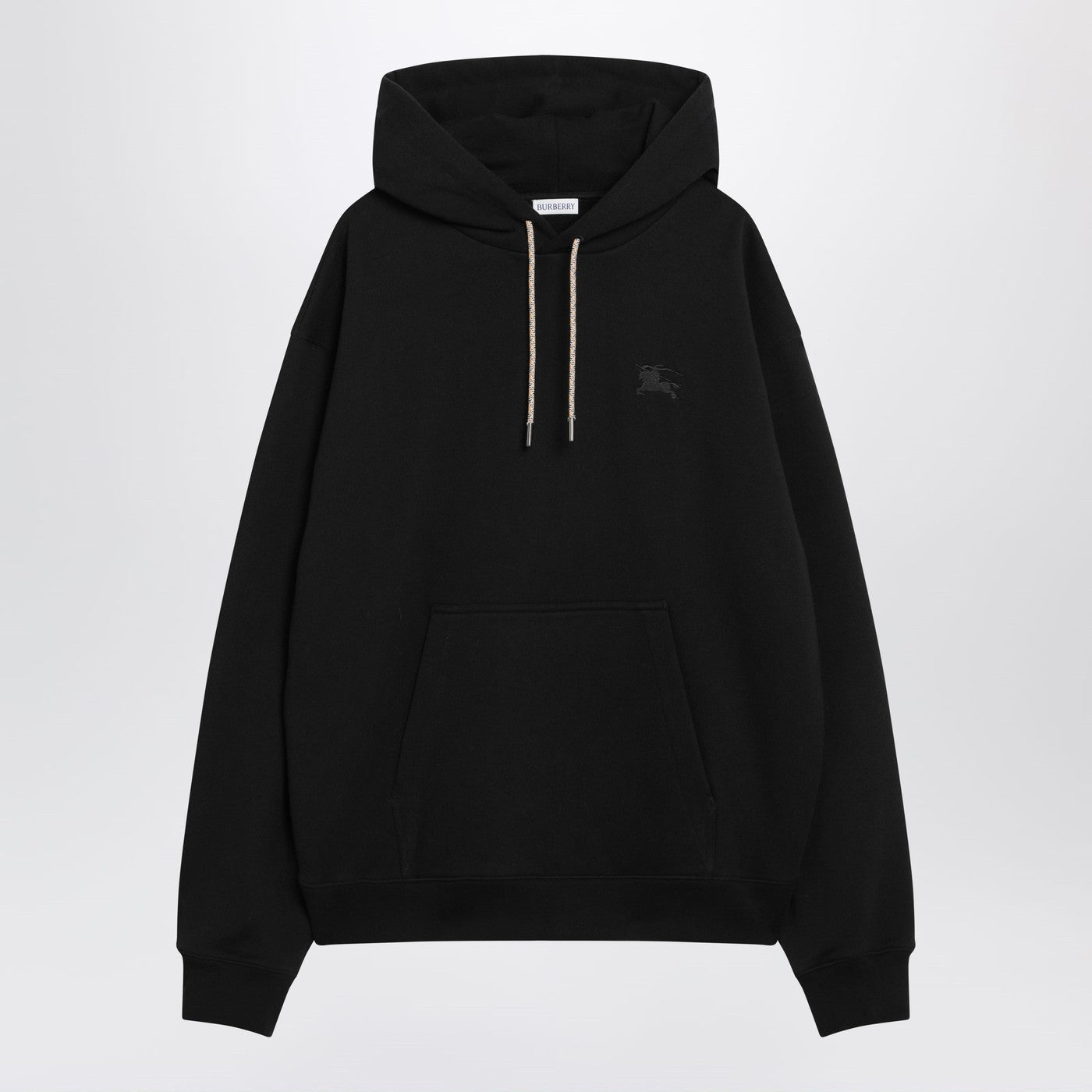 Burberry Black Sweatshirt With Check-Pattern Inserts Men BURBERRY