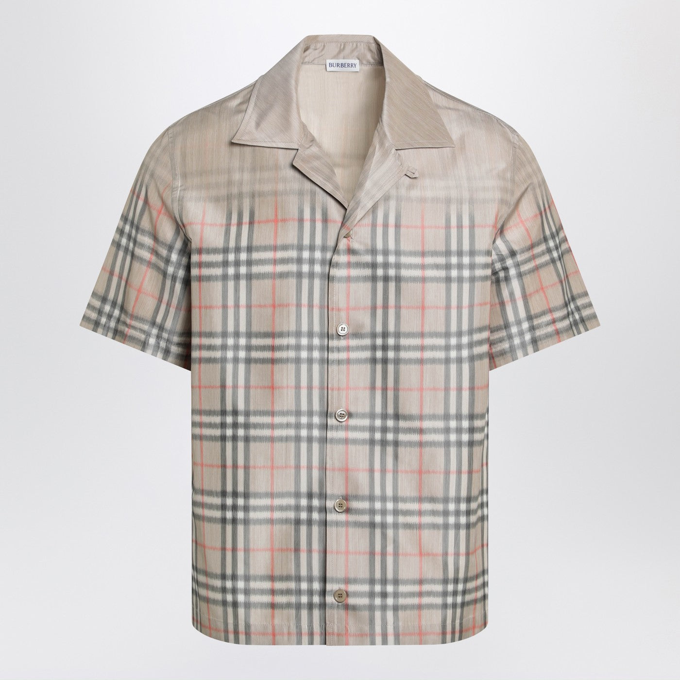 Burberry Beige Shirt With Shaded Check Pattern Men BURBERRY