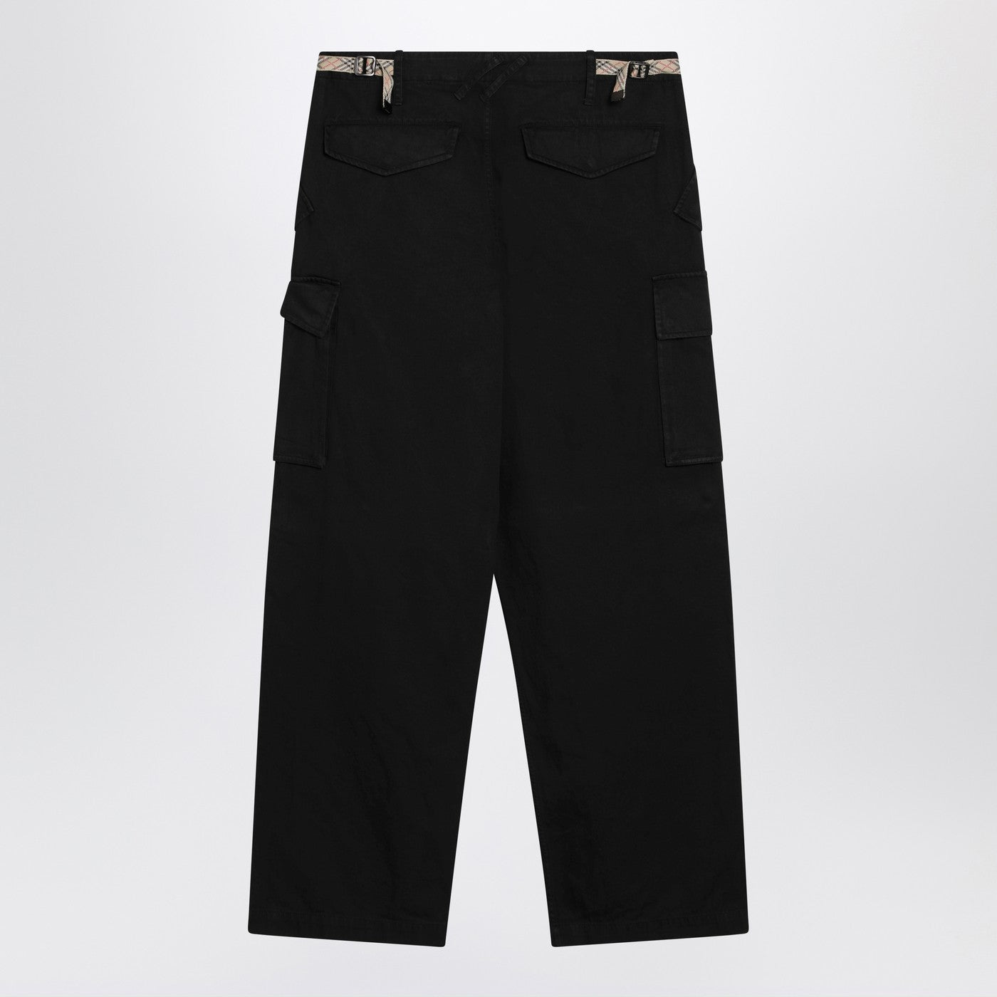 Burberry Black Cotton Cargo Trousers Men BURBERRY
