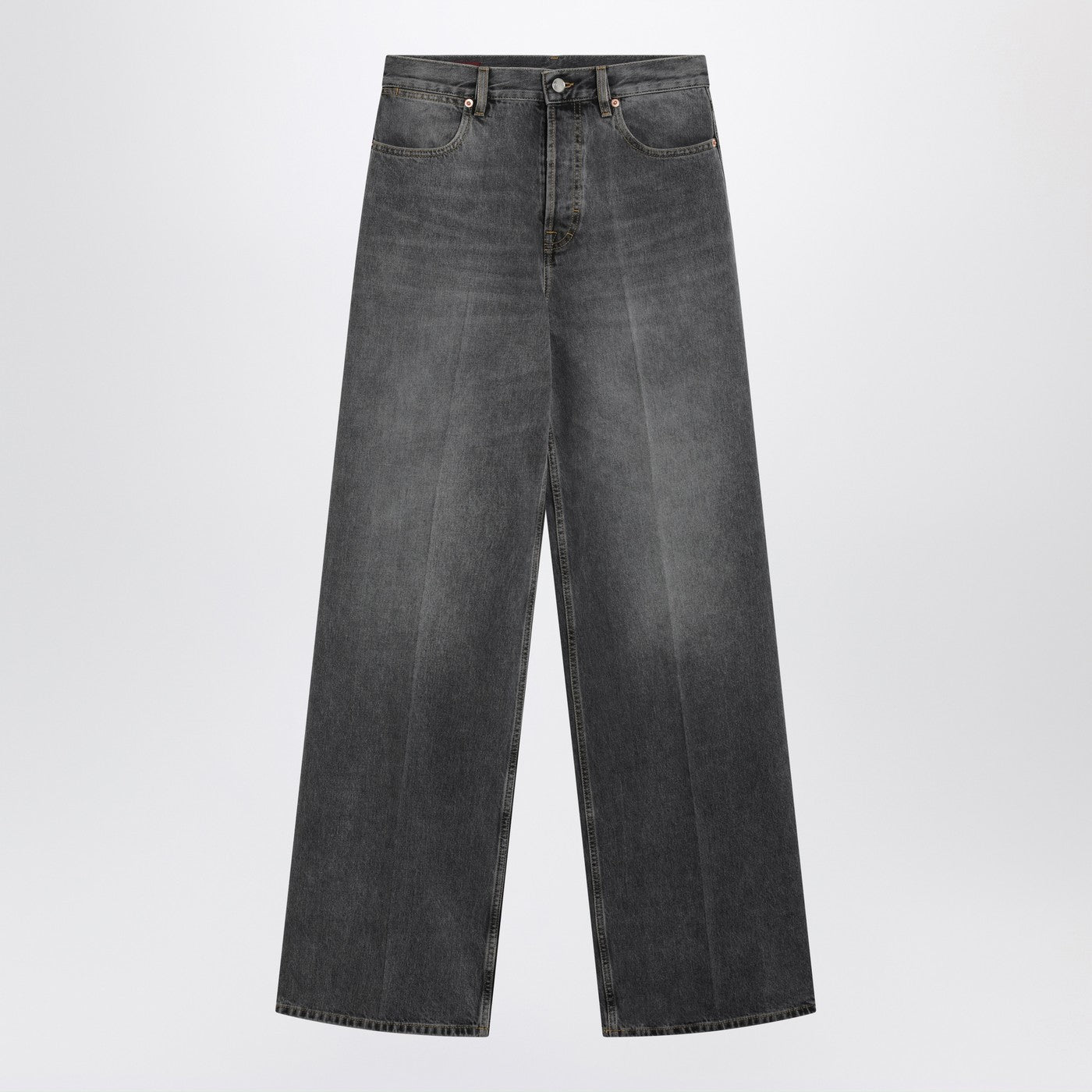Gucci Grey Stone-Washed Wide-Leg Jeans Women GUCCI