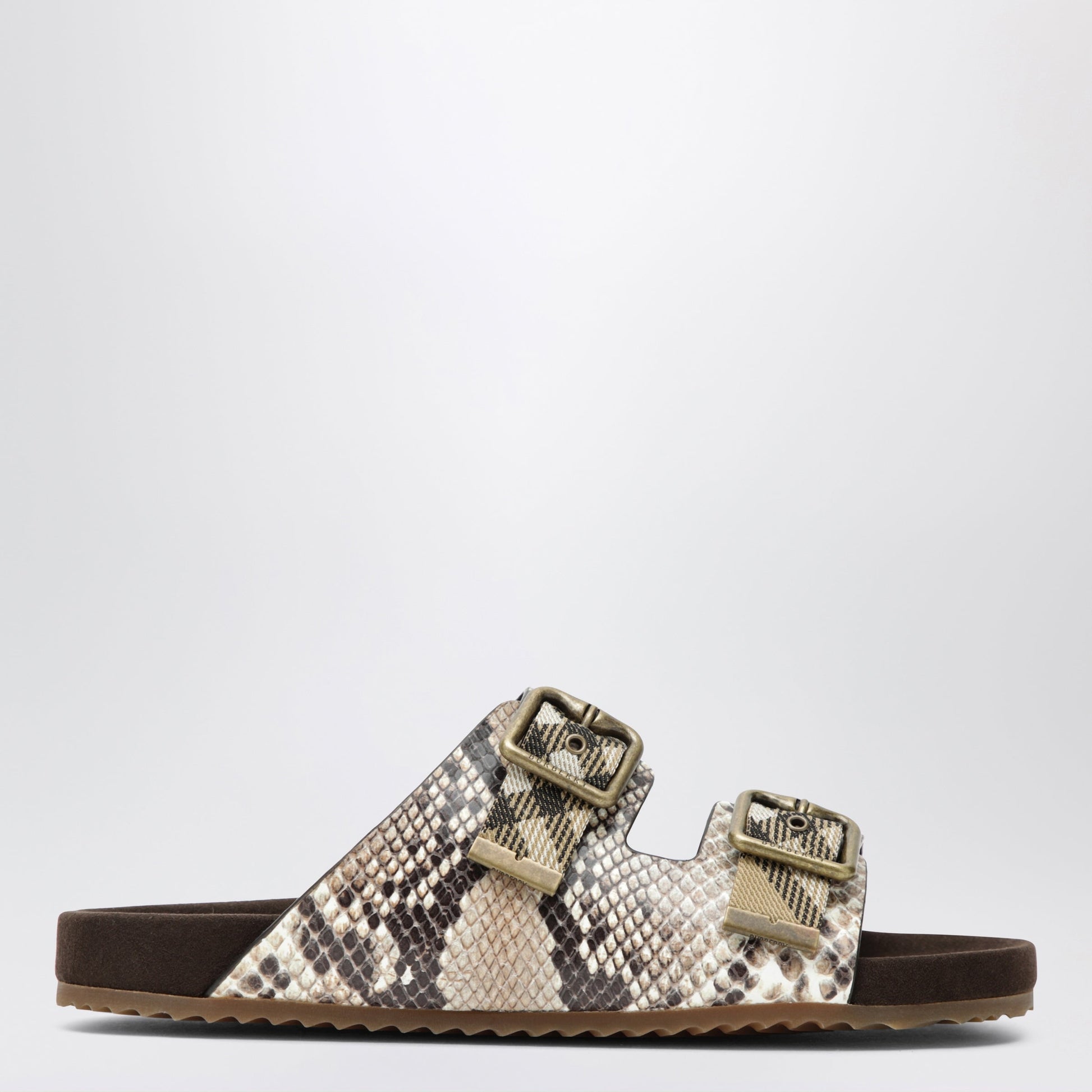 Burberry Urchin Sandals In Leather With Python Print Women BURBERRY