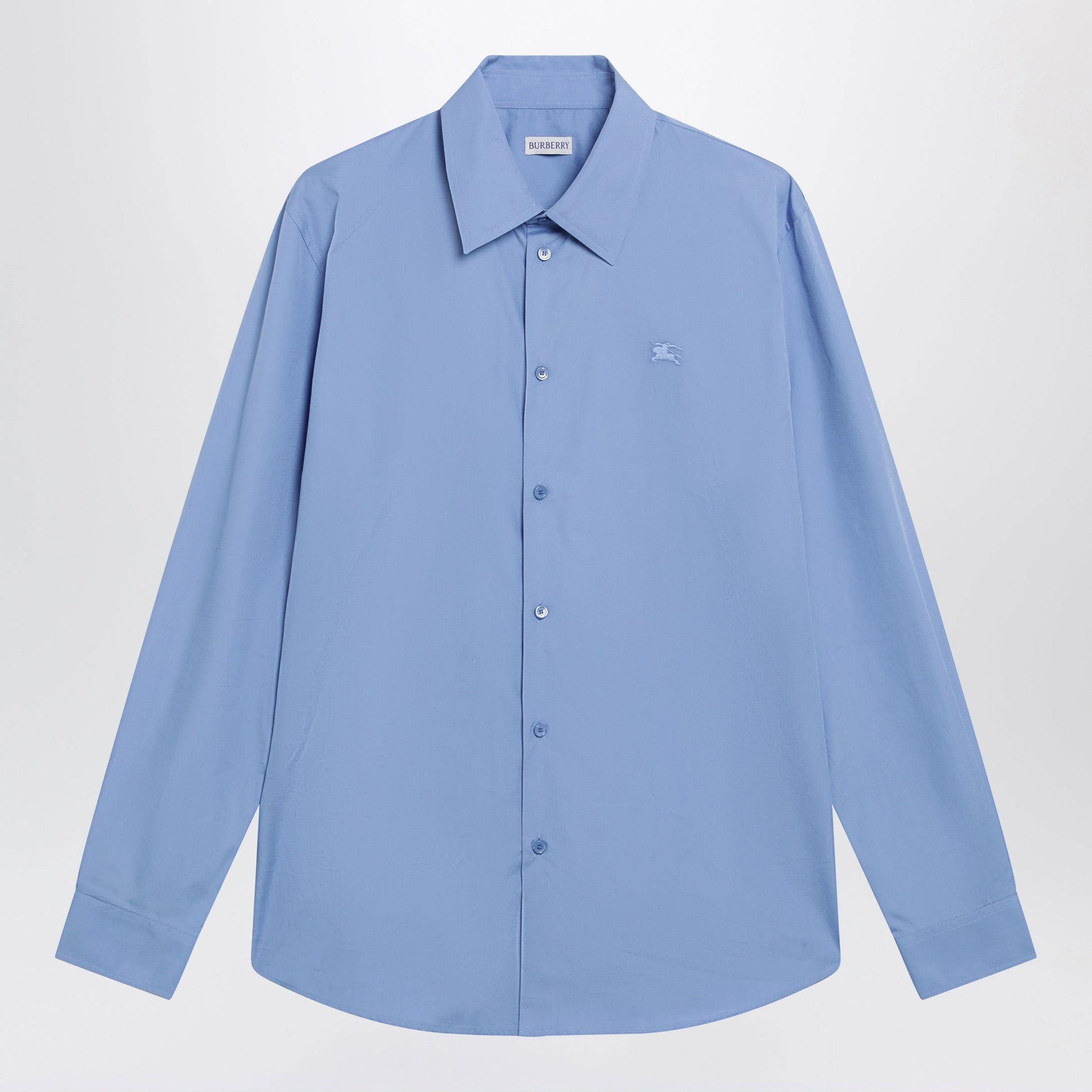 Burberry Cornflower Blue Cotton Poplin Shirt Men BURBERRY