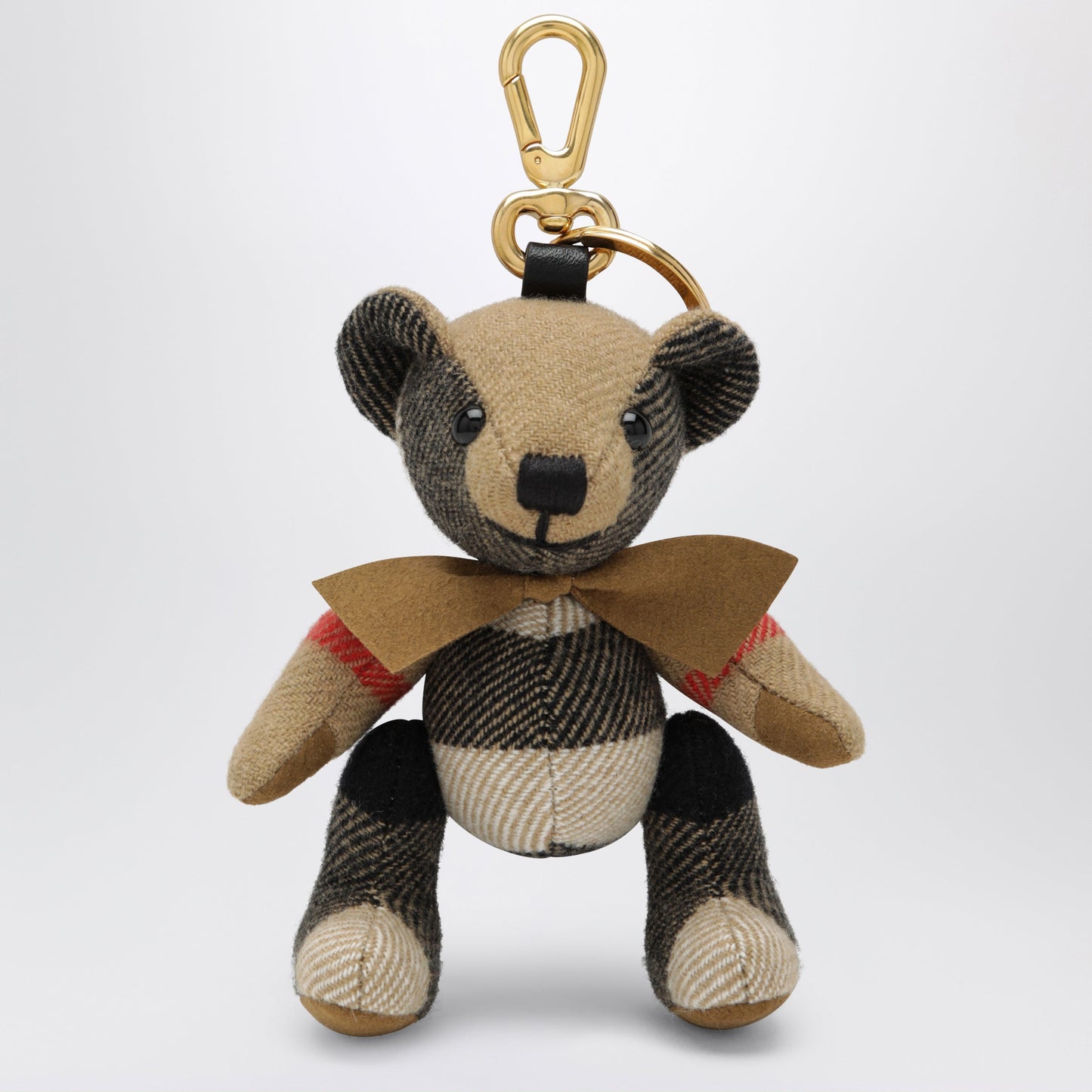 Burberry Thomas Teddy Bear Charm In Check Cashmere, Beige Women BURBERRY