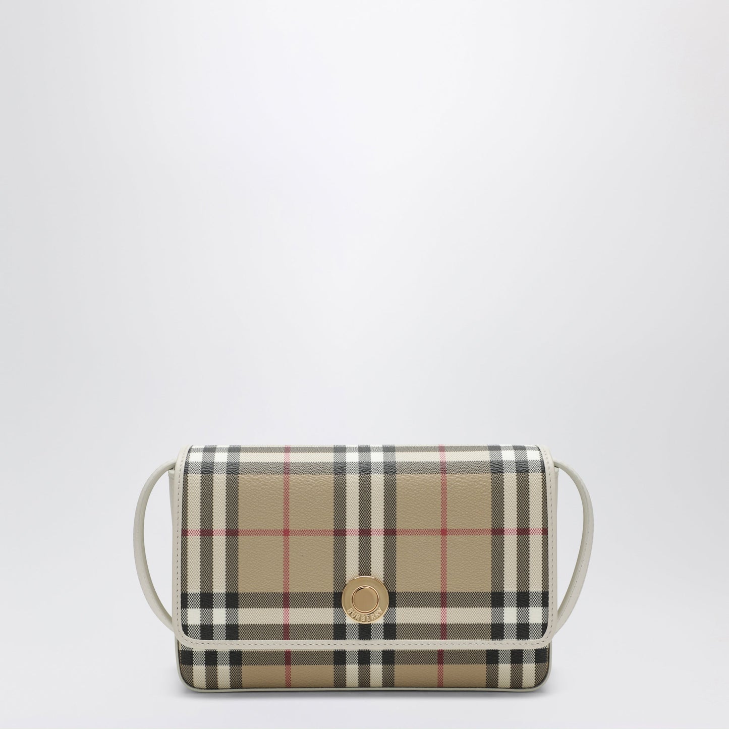 Burberry White Hampshire Bag With Check Pattern Women BURBERRY
