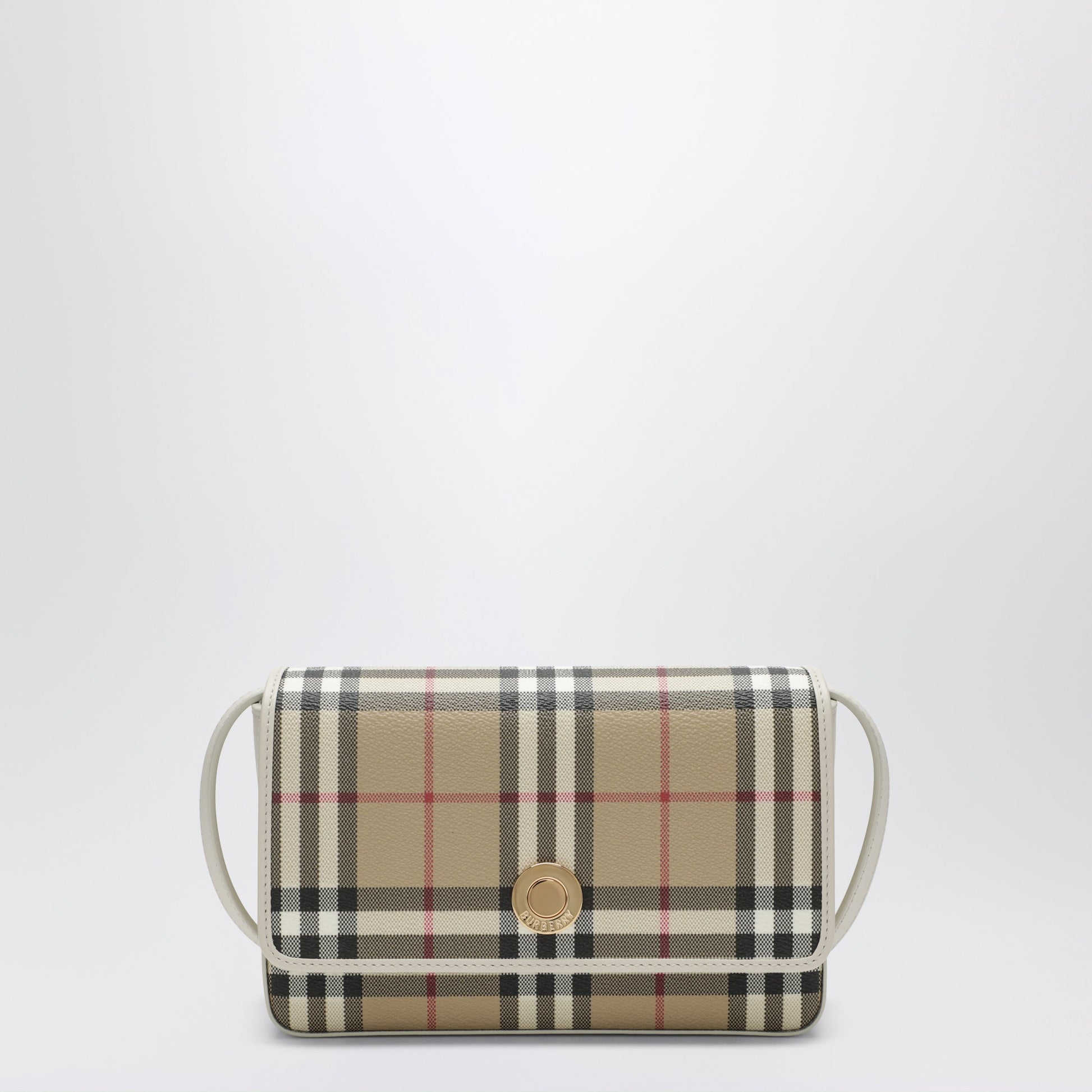 Burberry White Hampshire Bag With Check Pattern Women BURBERRY
