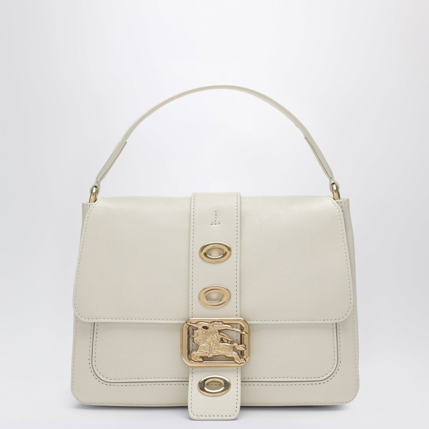 Burberry Small Rider Shoulder Bag In Beige Lambskin Women BURBERRY