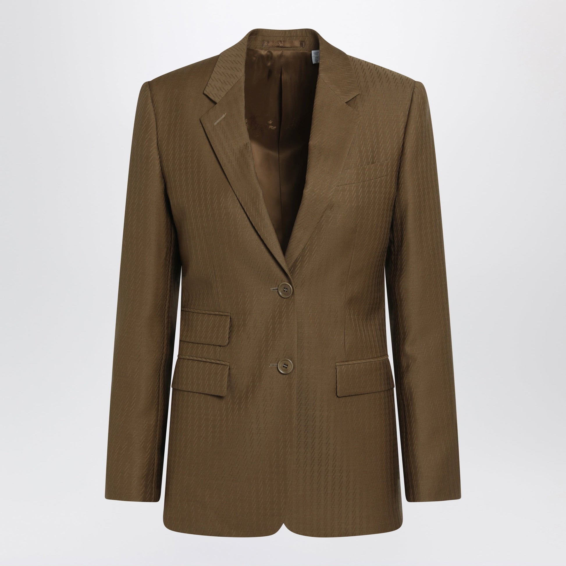 Burberry Tailored Single-Breasted Wool And Mohair Brown Jacket Women BURBERRY