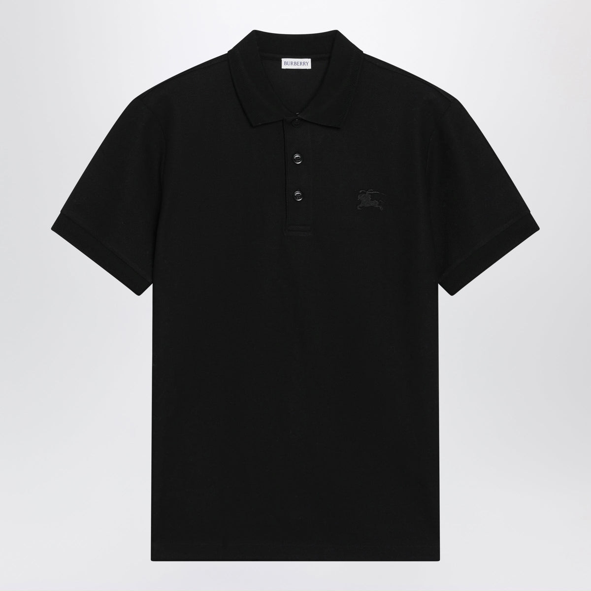 Burberry Slim Black Polo Shirt In Pique Cotton Men BURBERRY