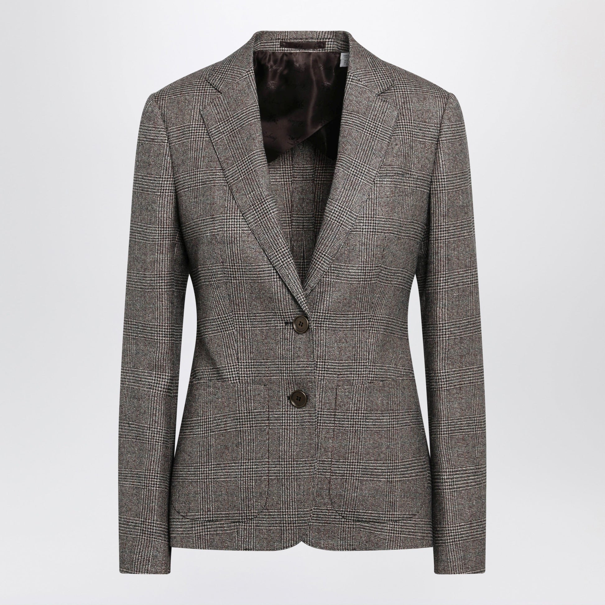 Burberry Prince Of Wales Wool-Blend Single-Breasted Jacket Women BURBERRY