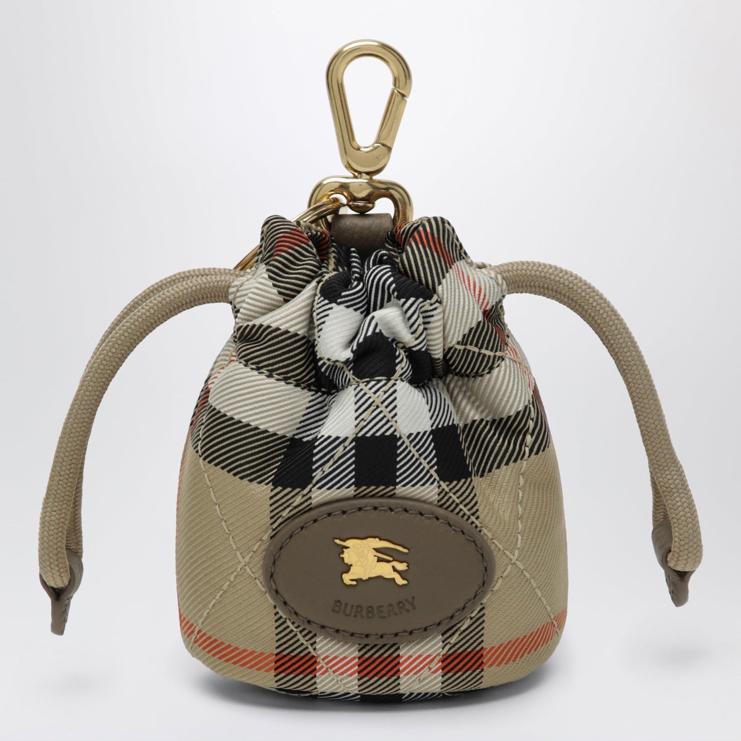 Burberry Horseshoe Bag Charm In Sand Check Women BURBERRY