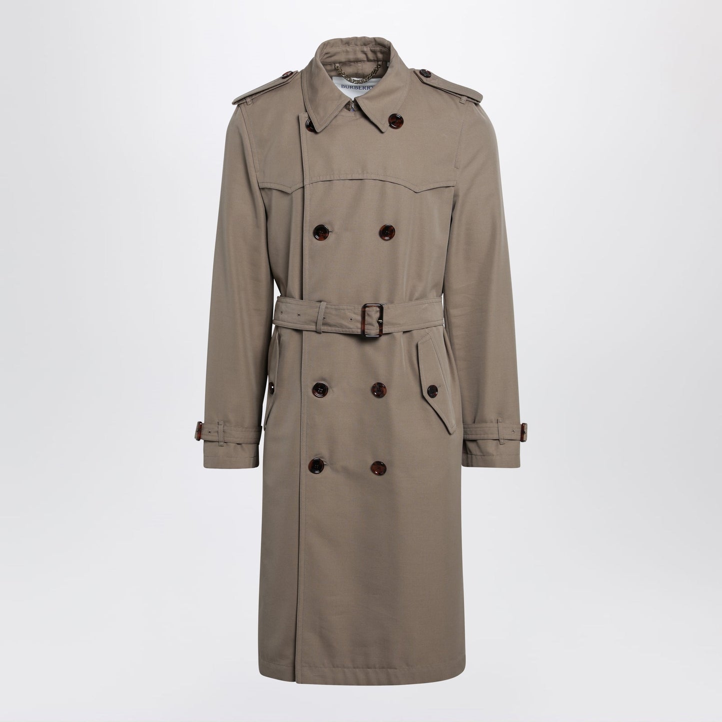 Burberry Short Foxfield Trench Coat In Cotton And Silk Men BURBERRY