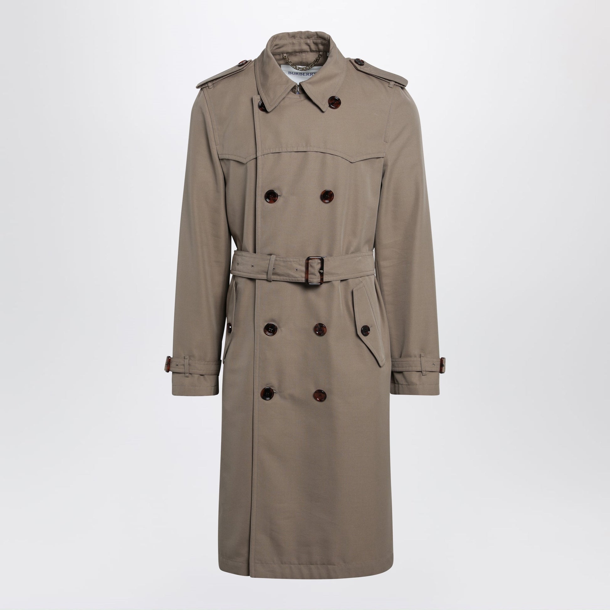 Burberry Short Foxfield Trench Coat In Cotton And Silk Men BURBERRY