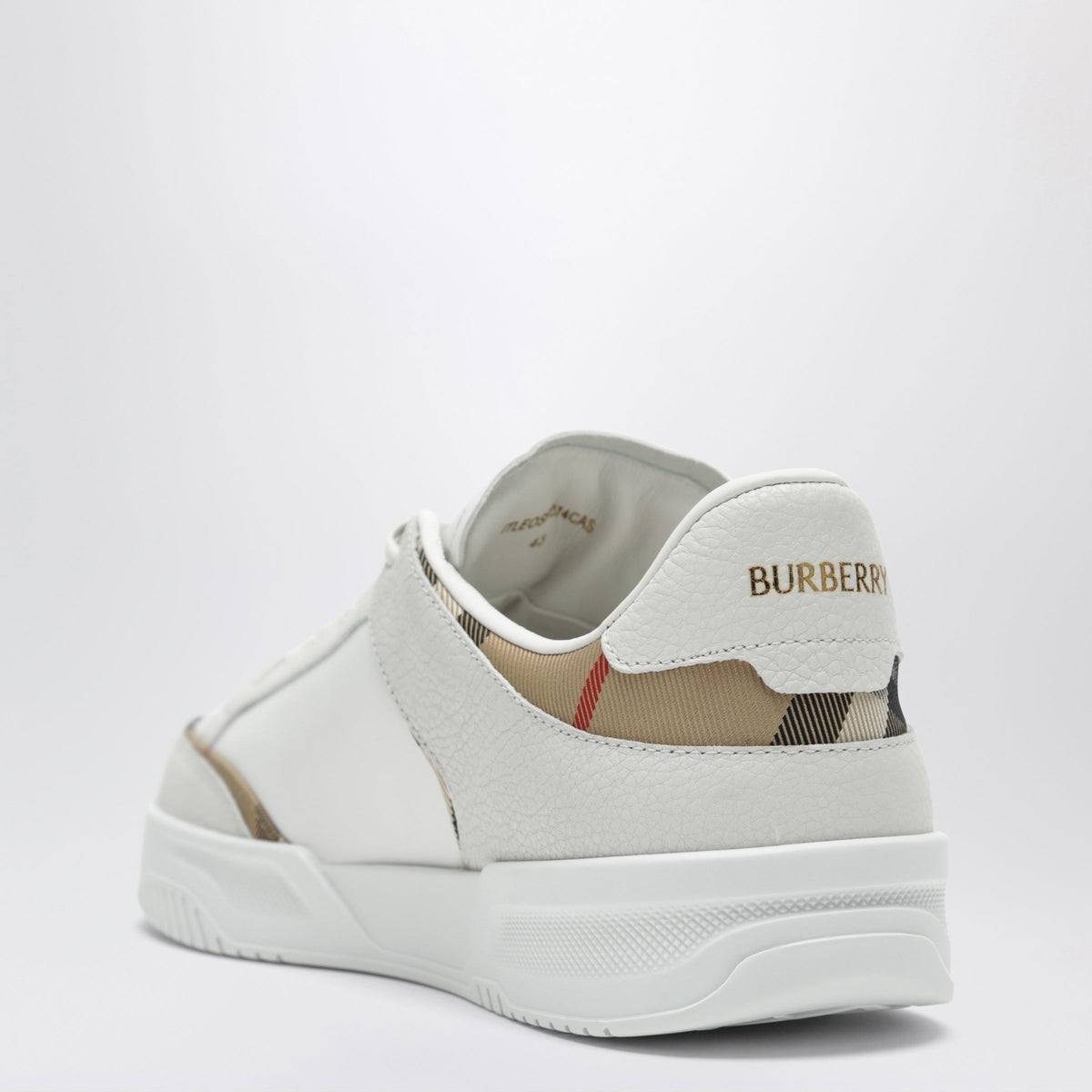 Burberry White And Beige Harrow Sneakers In Leather And Nylon Men BURBERRY