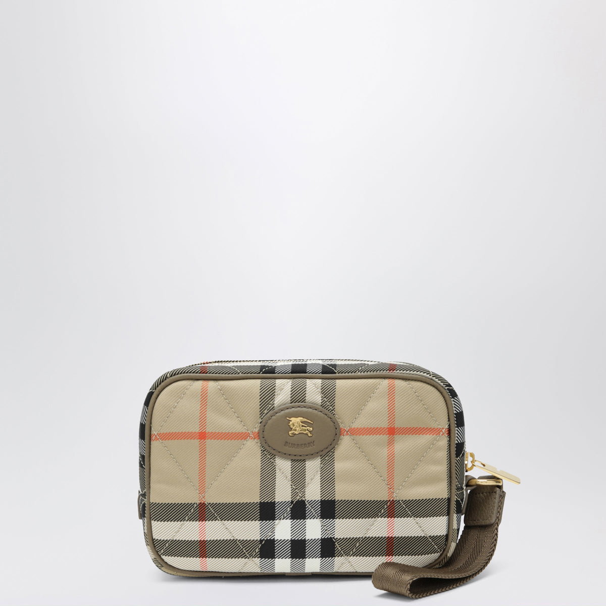 Burberry Beige Horseshoe Clutch In Quilted Nylon Women BURBERRY