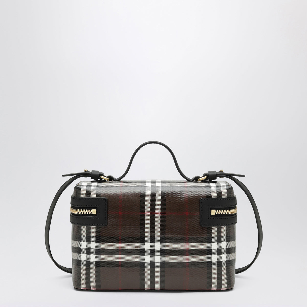 Burberry Brown Vanity Check Bag In Coated Cotton Women BURBERRY