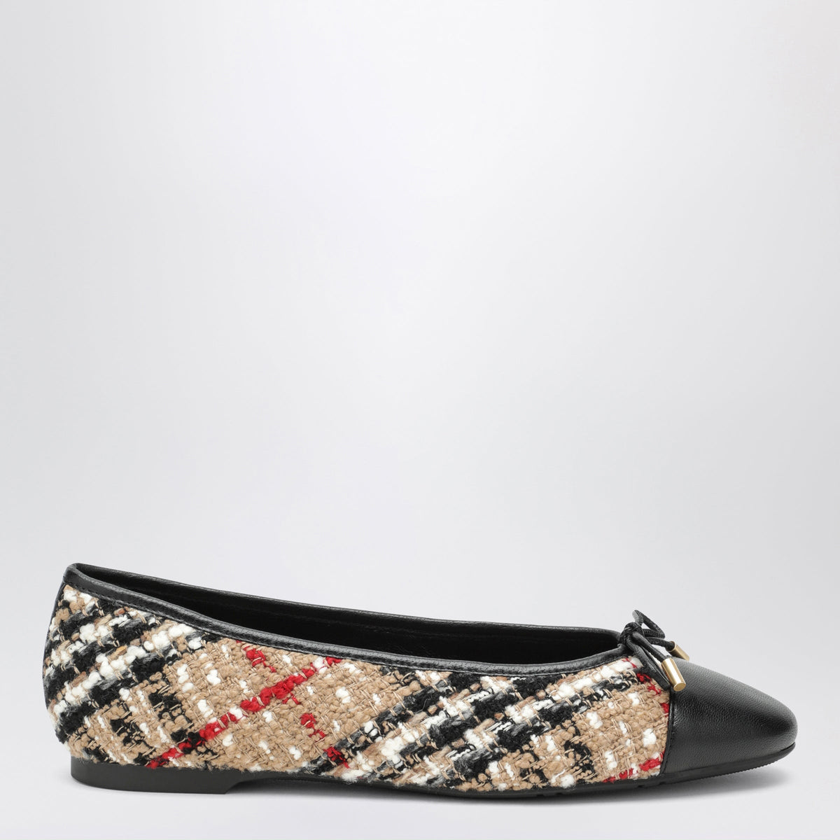 Burberry Beige Highgate Ballet Flats In Boucle Check Women BURBERRY