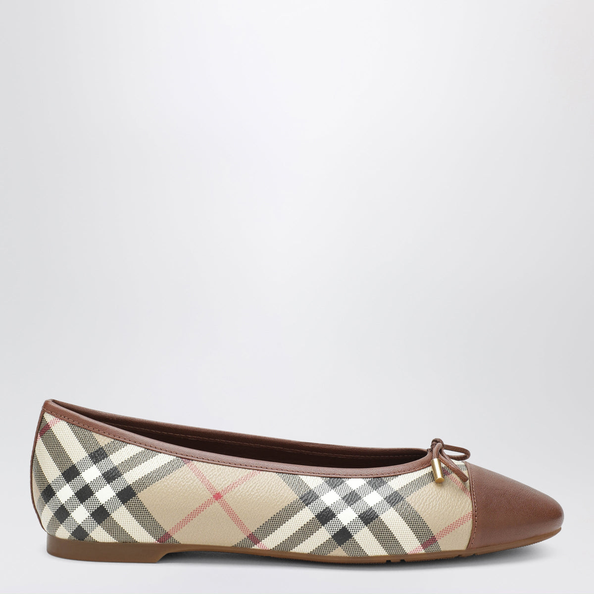 Burberry Beige Highgate Ballerinas In Check Canvas And Leather Women BURBERRY