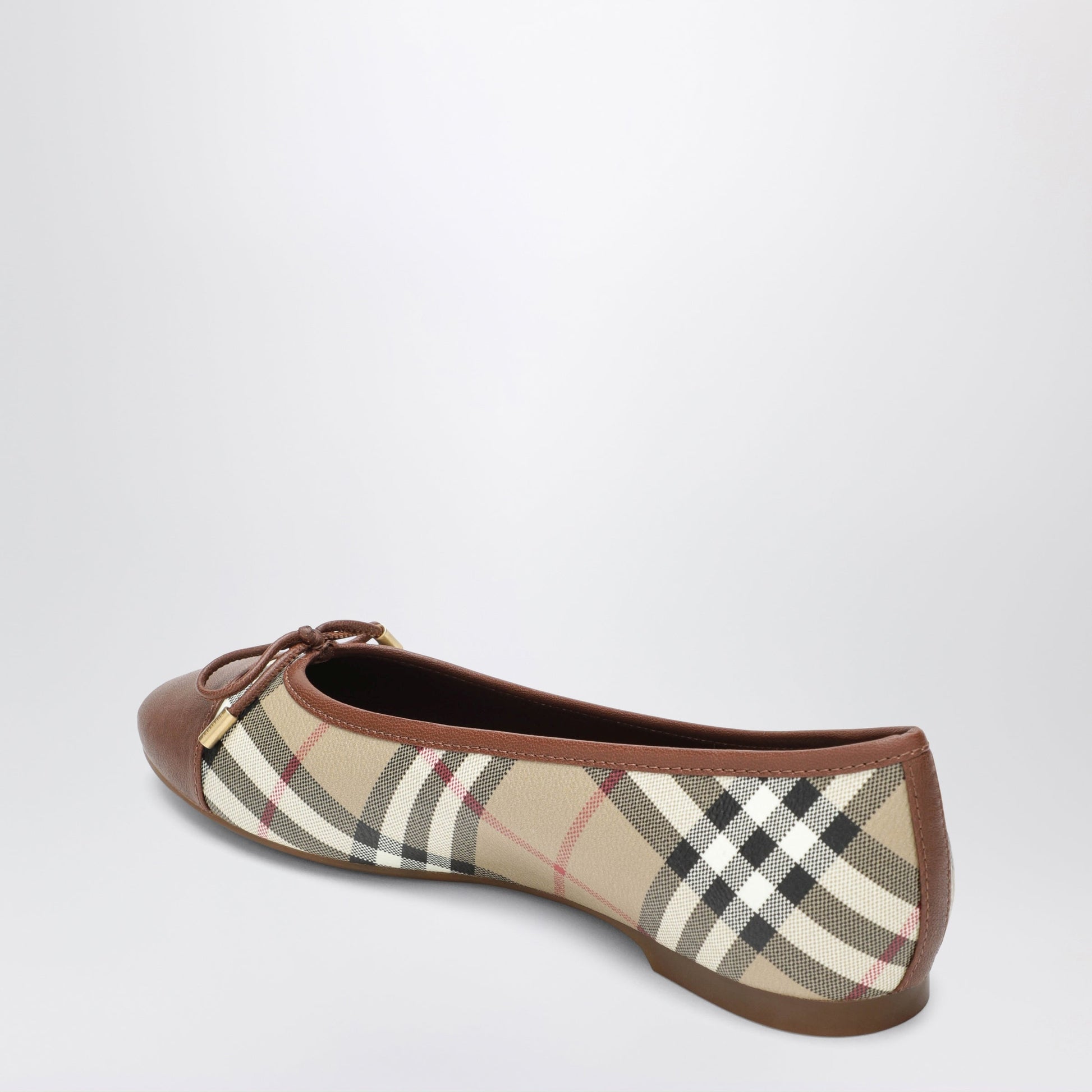 Burberry Beige Highgate Ballerinas In Check Canvas And Leather Women BURBERRY