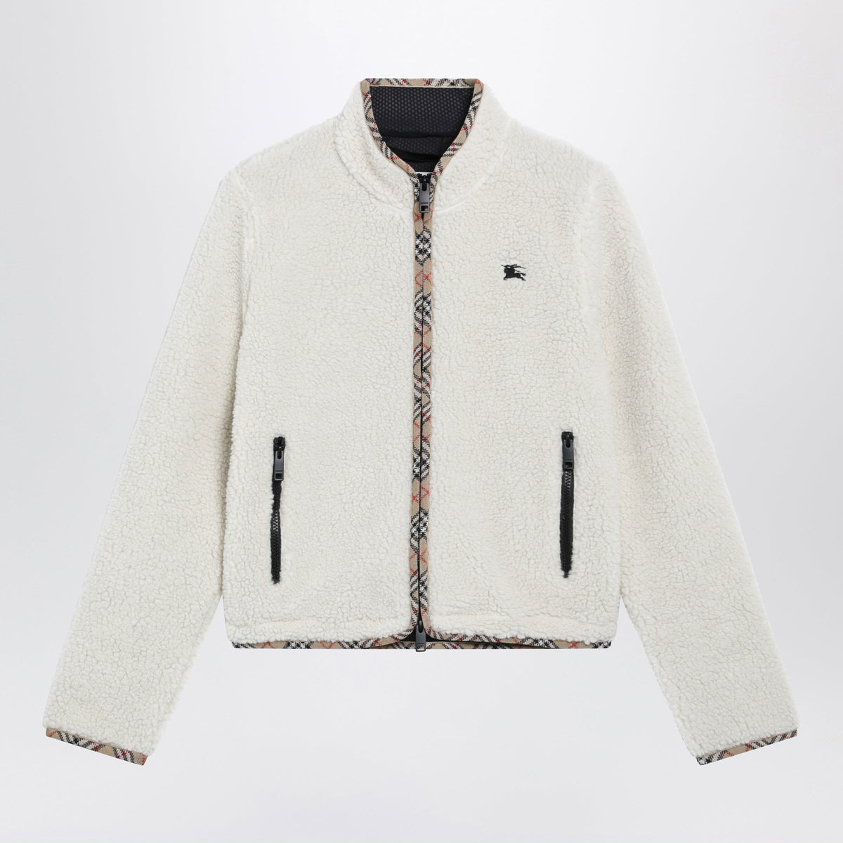 Burberry White Cropped Jacket In Wool And Cashmere Blend Women BURBERRY