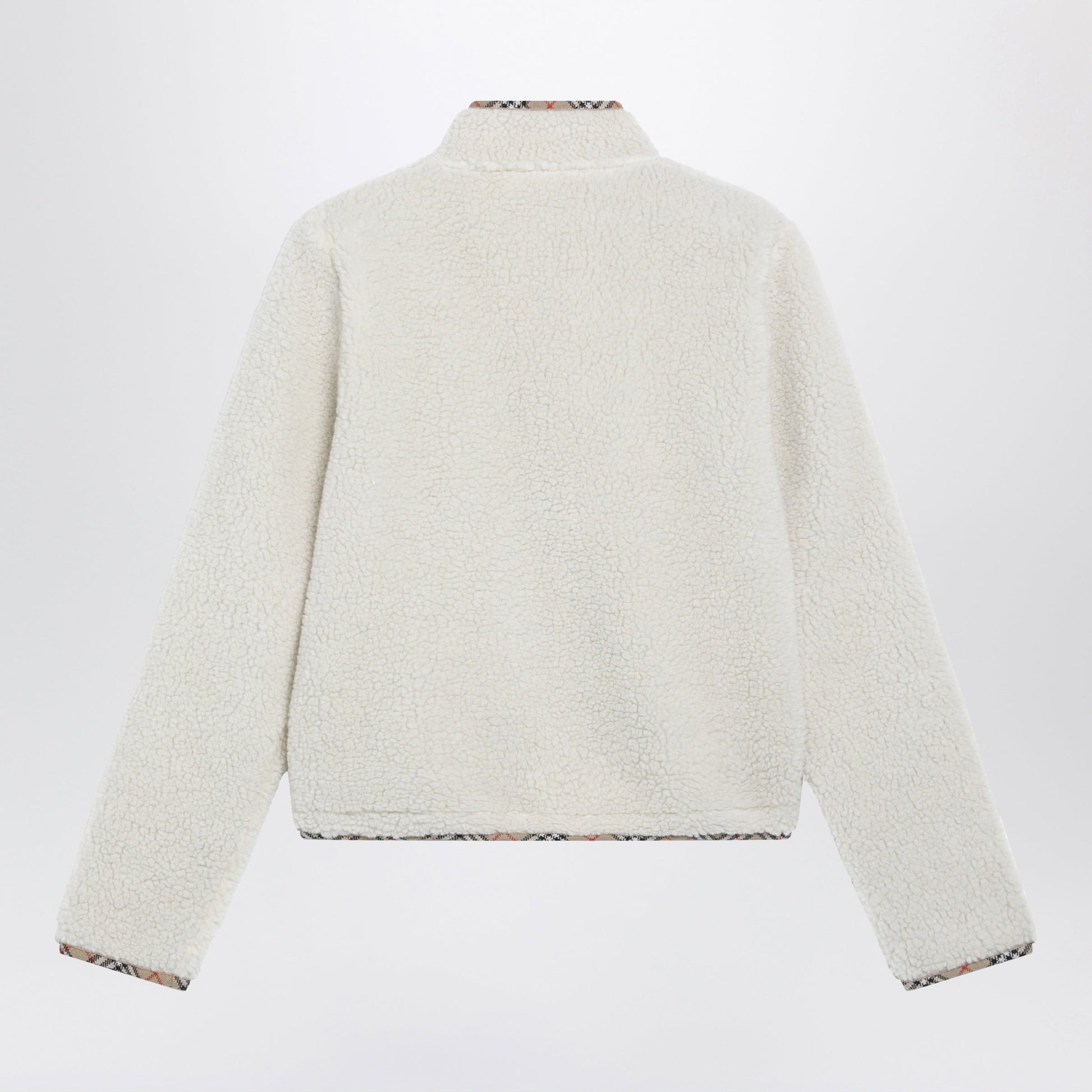 Burberry White Cropped Jacket In Wool And Cashmere Blend Women BURBERRY