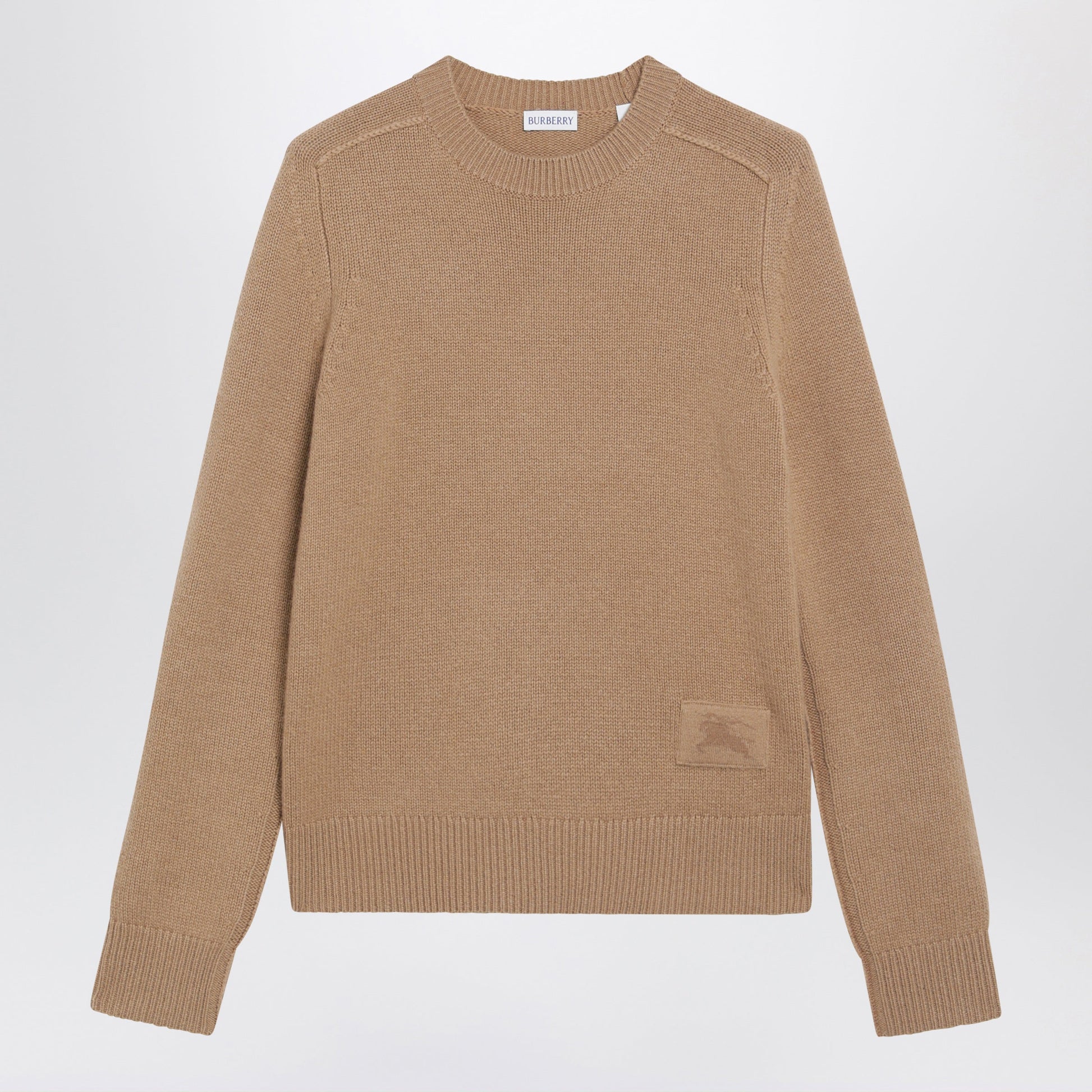 Burberry Caramel Crew-Neck Cashmere Sweater Women BURBERRY