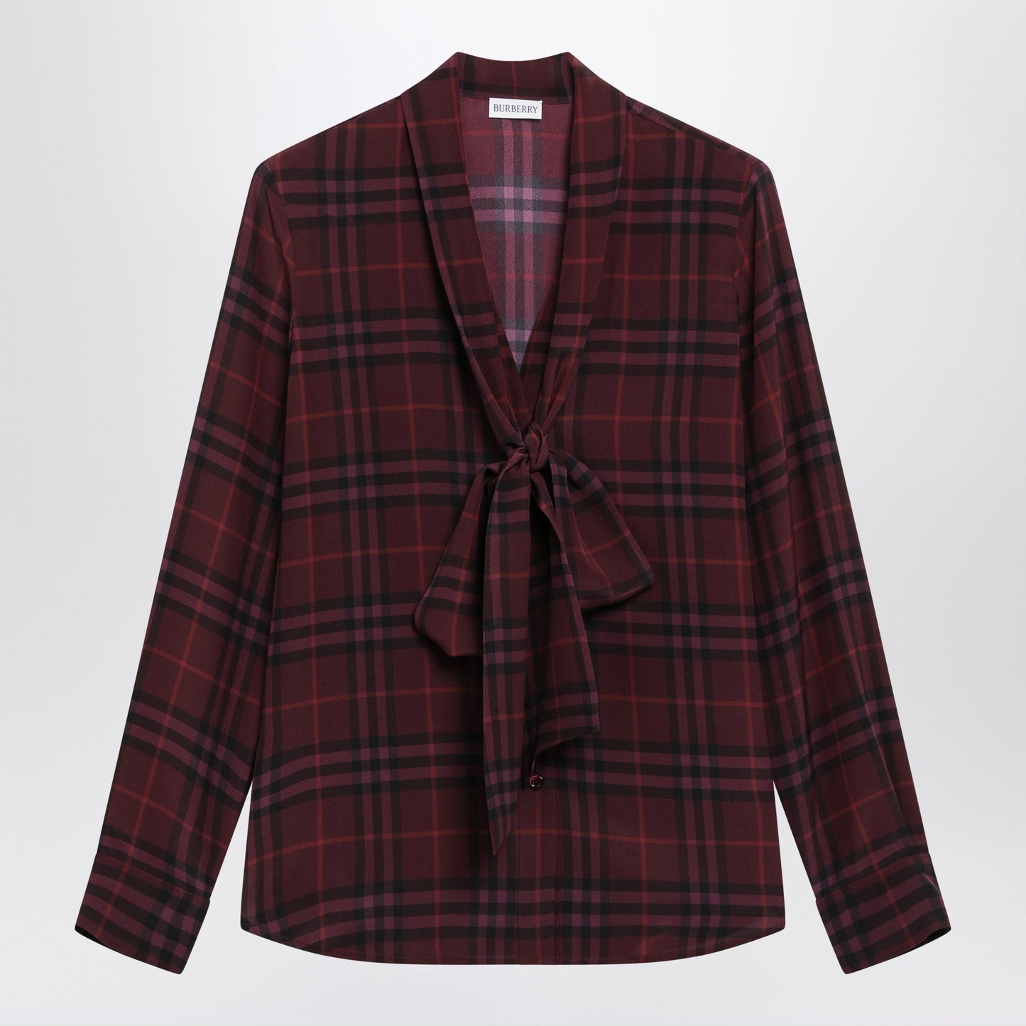 Burberry Purple Check Silk Shirt Women BURBERRY