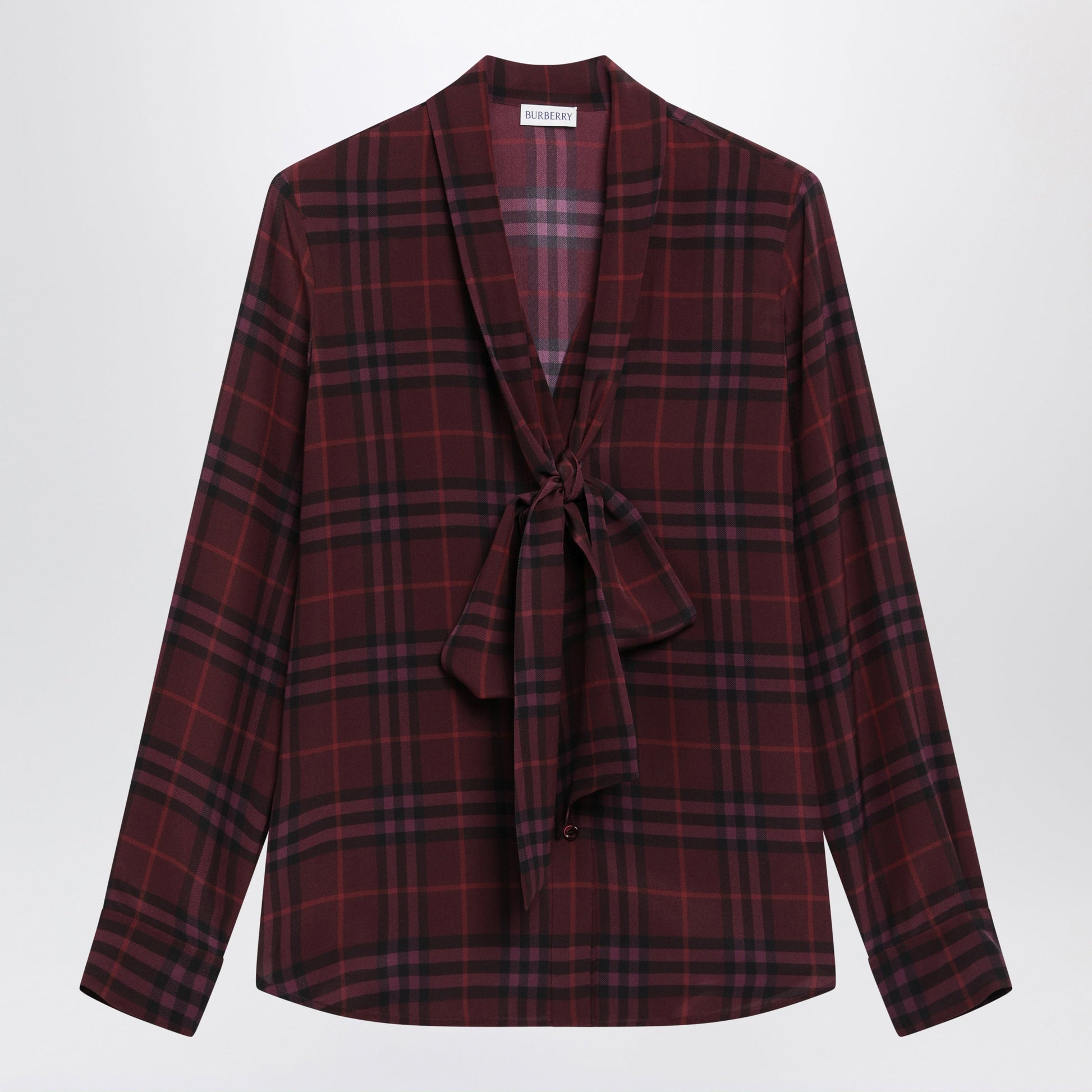 Burberry Purple Check Silk Shirt Women BURBERRY