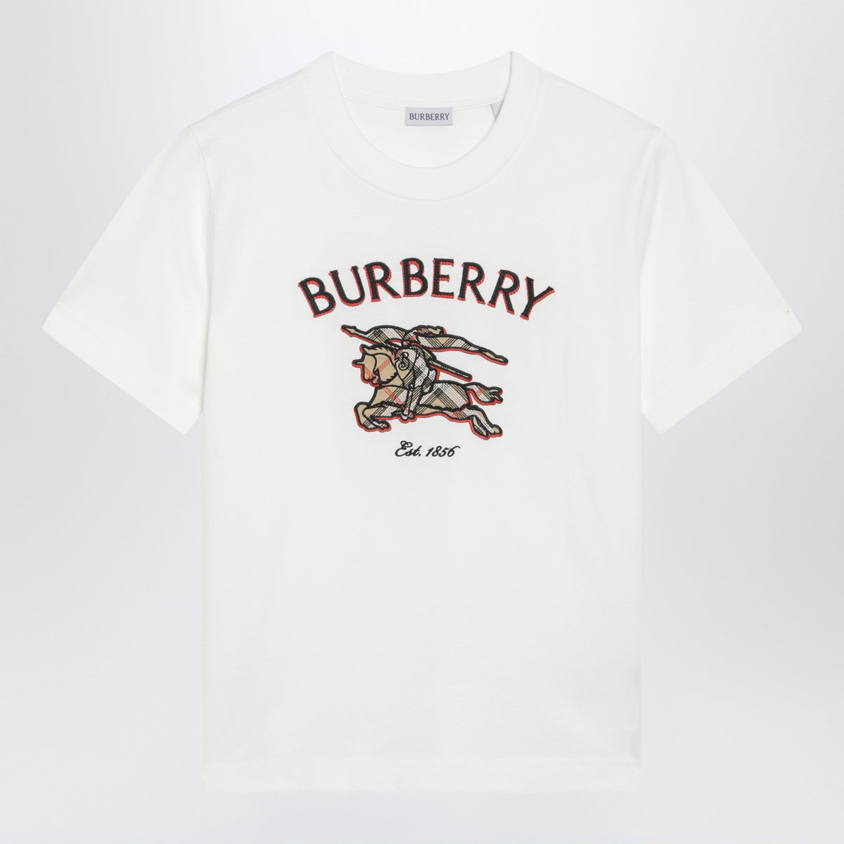Burberry Cotton Crew-Neck T-Shirt With Knight Check Women BURBERRY