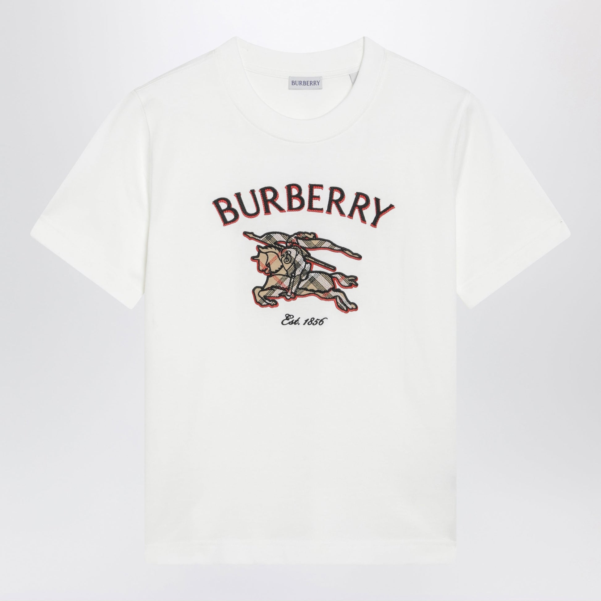 Burberry Cotton Crew-Neck T-Shirt With Knight Check Women BURBERRY