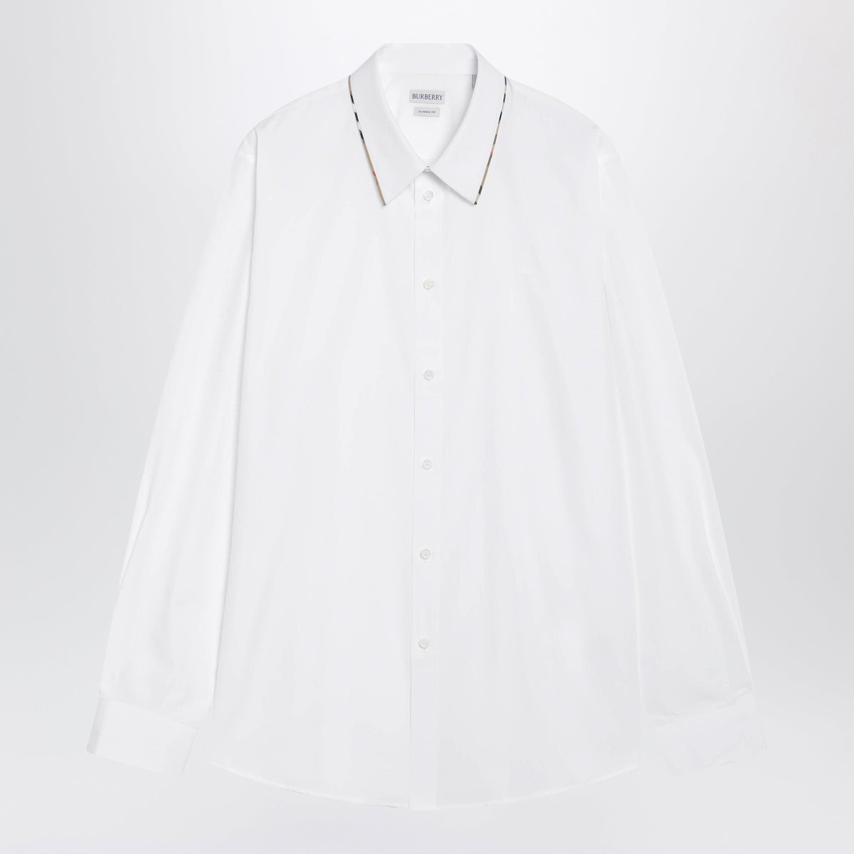 Burberry White Cotton Poplin Shirt Men BURBERRY