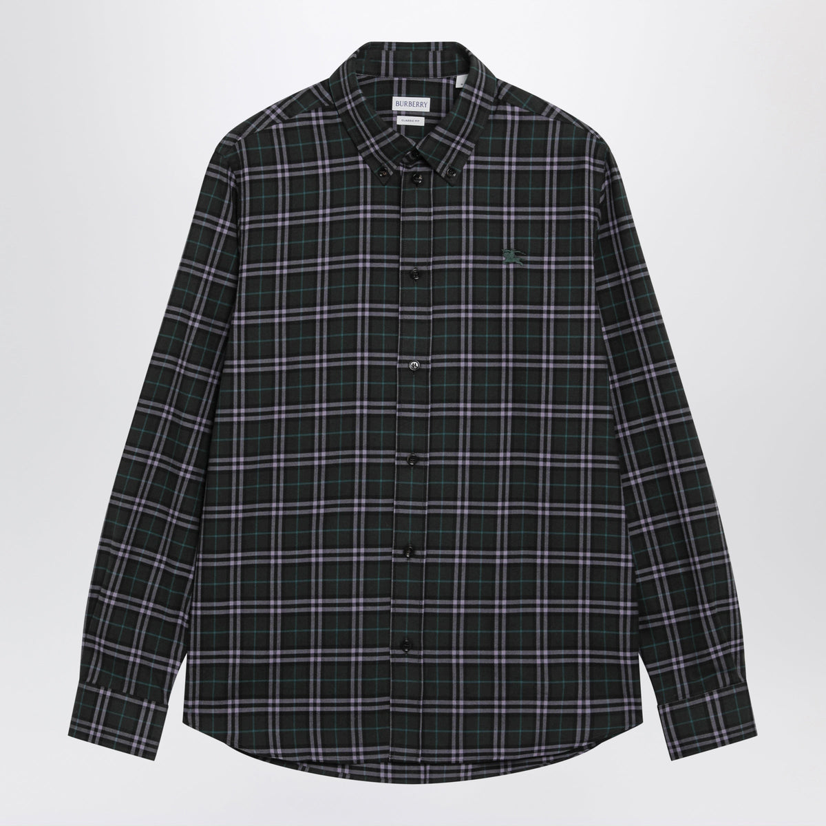 Burberry Marsh Green Check Cotton Shirt Men BURBERRY