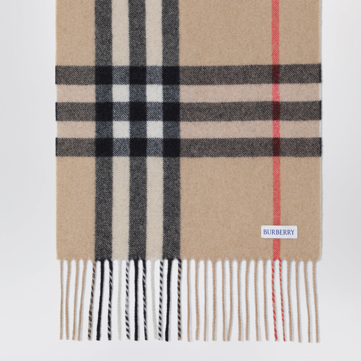 Burberry Shaded Check Beige Cashmere Scarf Women BURBERRY