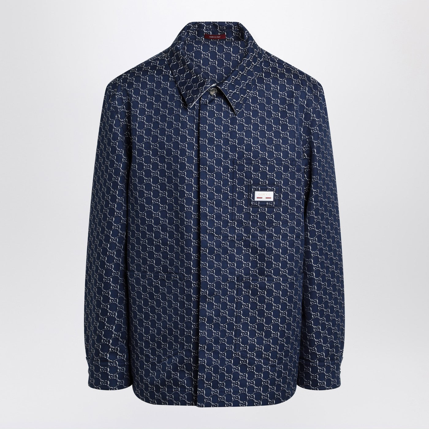 Gucci Blue/White Jacket With Gg Shadow Men GUCCI