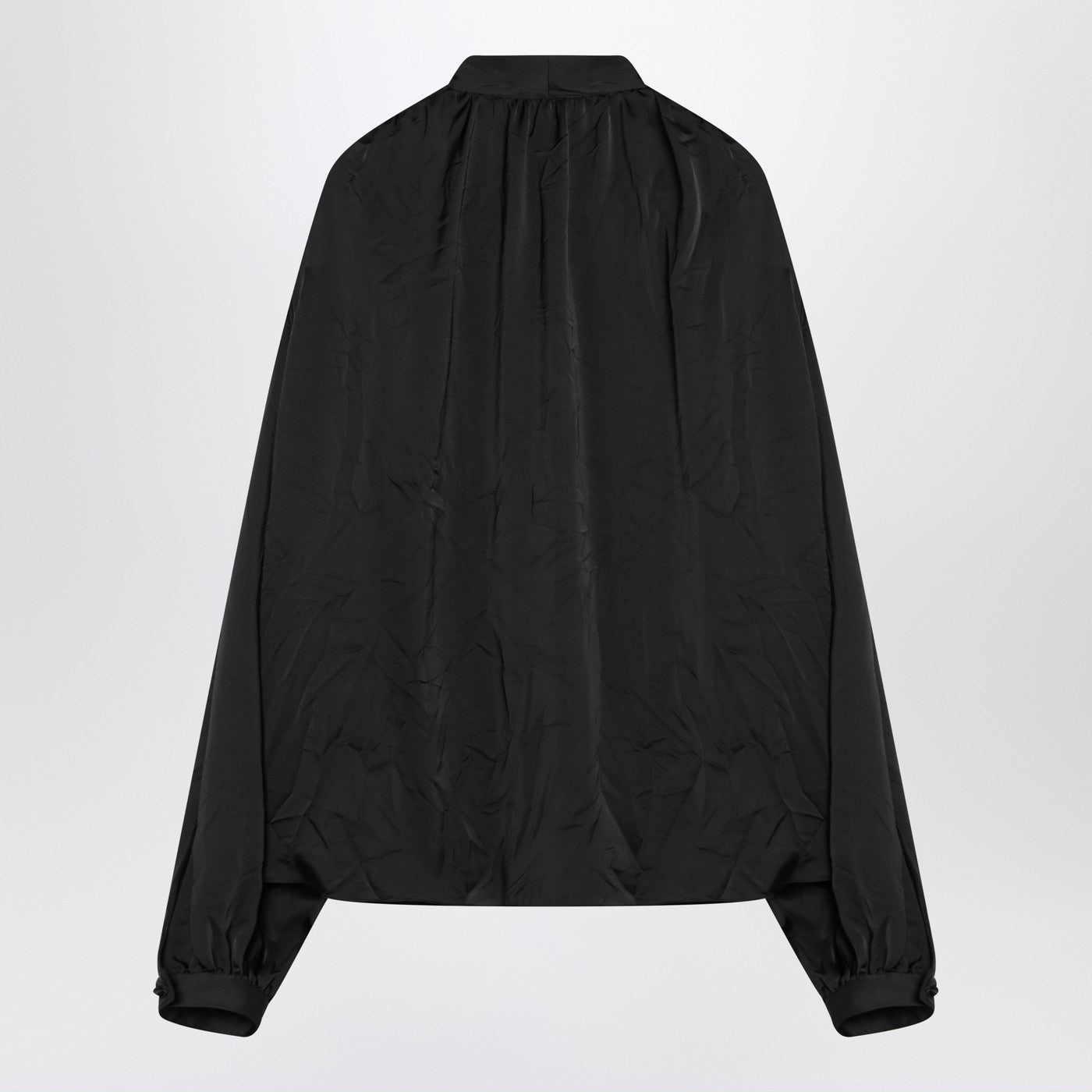 Balenciaga Black Satin Blouse With Bow Women BALENCIAGA