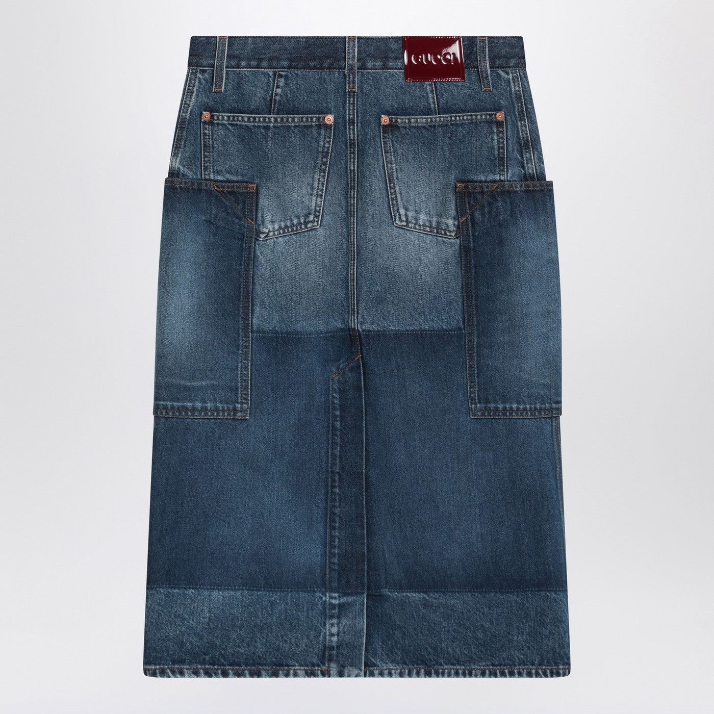 Gucci Patchwork Blue Skirt In Denim Women GUCCI