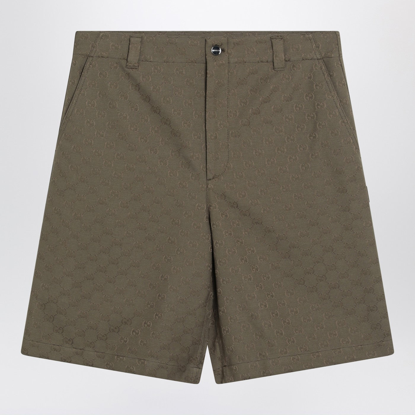 Gucci Forest Green Bermuda Shorts In Gg Fabric Men GUCCI