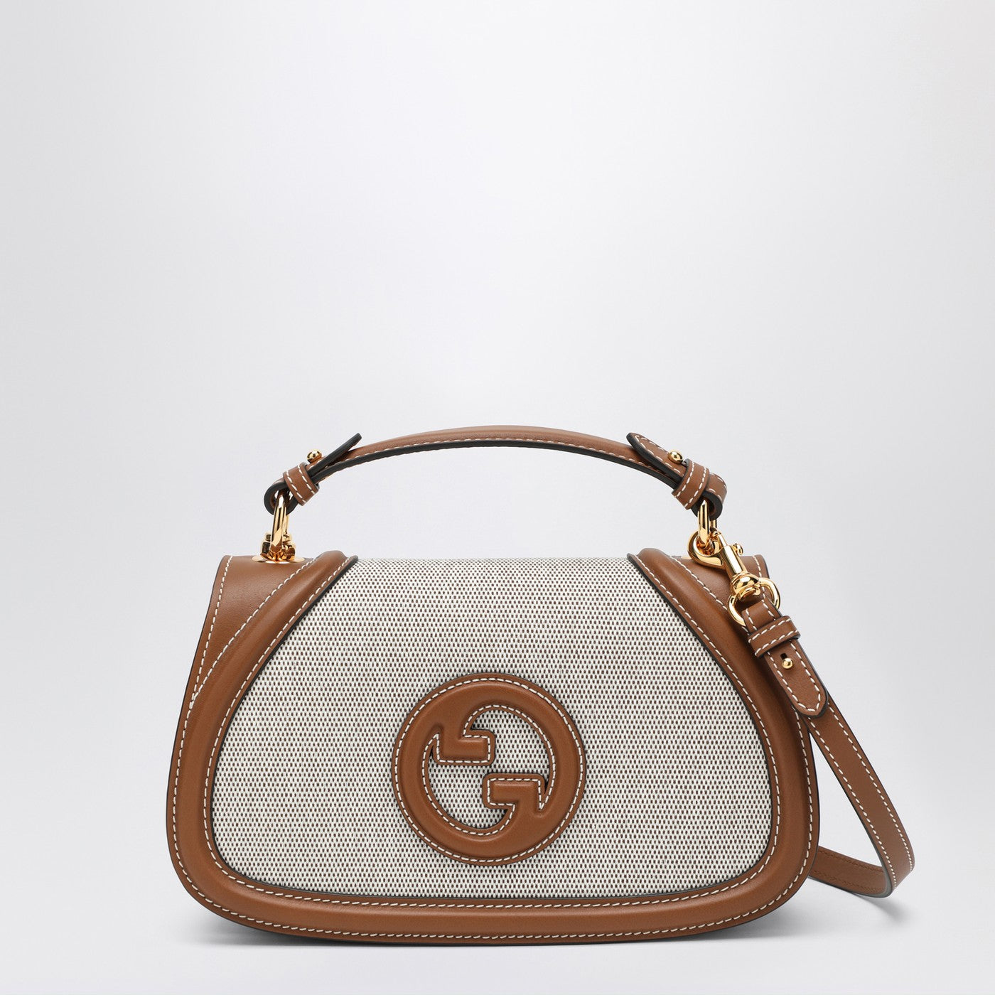 Gucci Blondie Medium Minus Bag In Fabric And Brown Leather Women GUCCI
