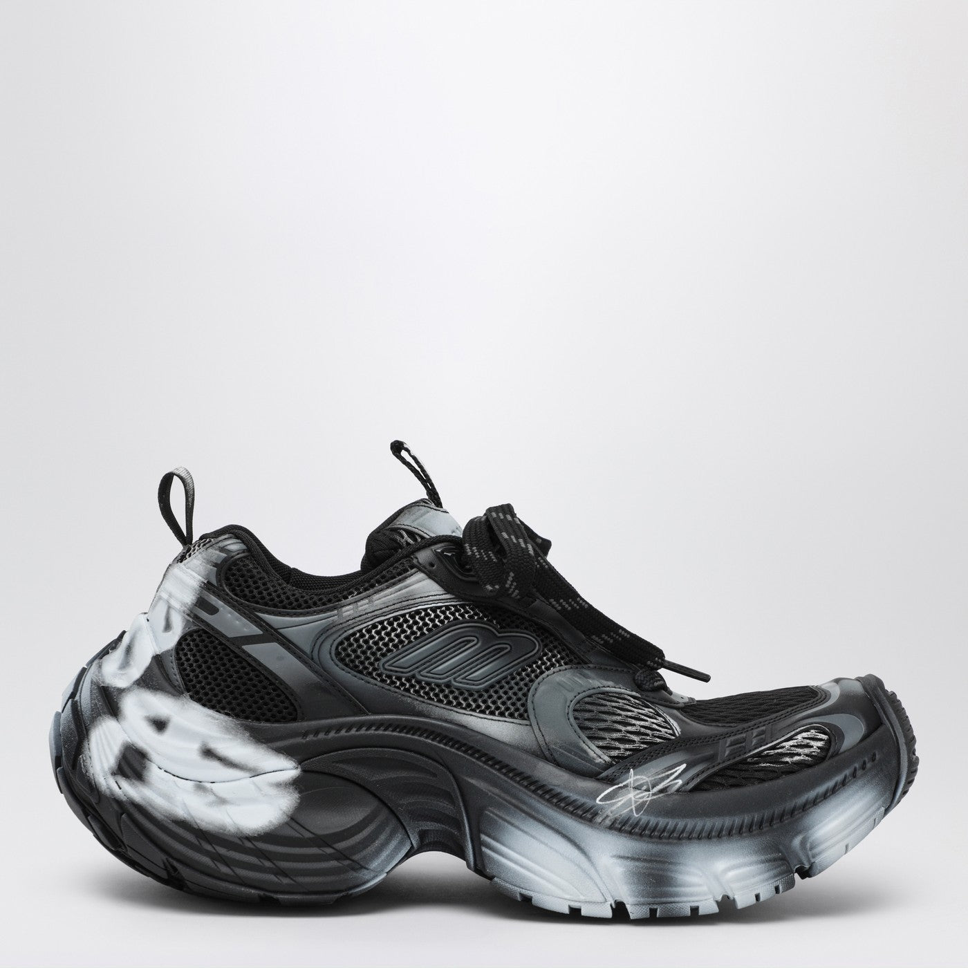 Balenciaga White/Black 6Xl Sneakers With Spray Details Men BALENCIAGA