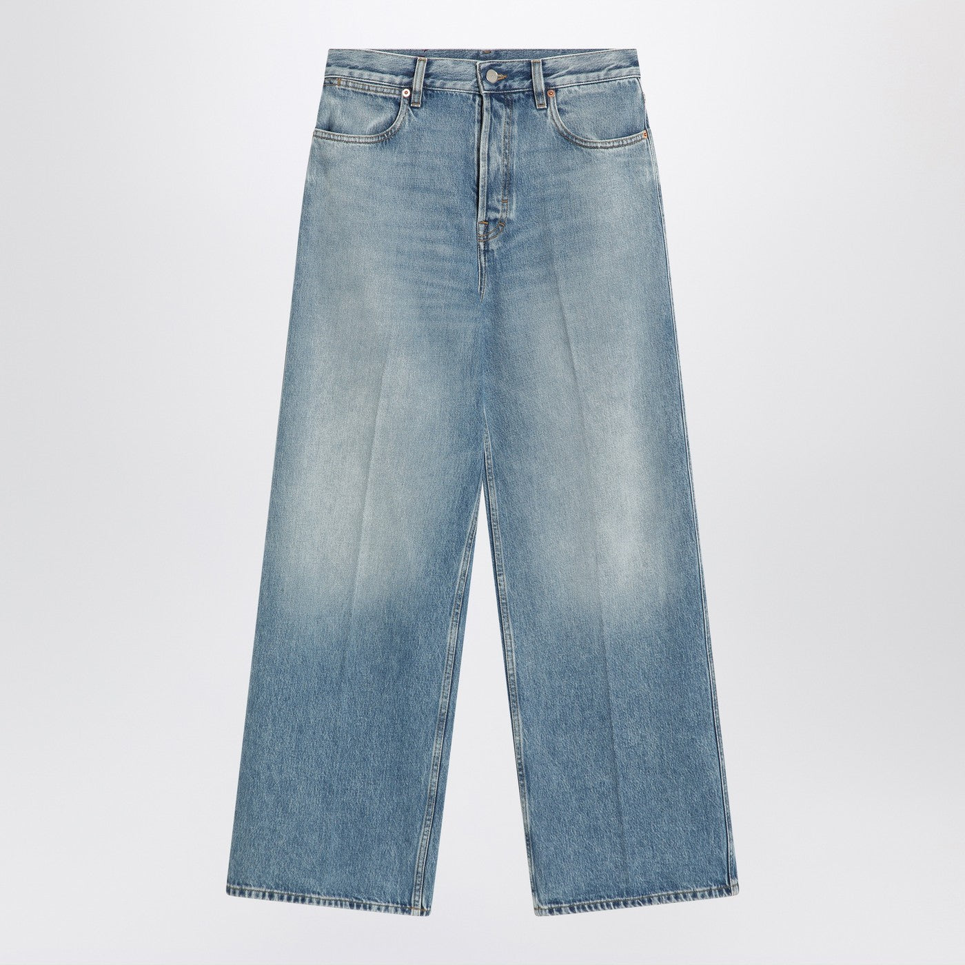 Gucci Wide Light Blue Jeans With Faded Effect Women GUCCI