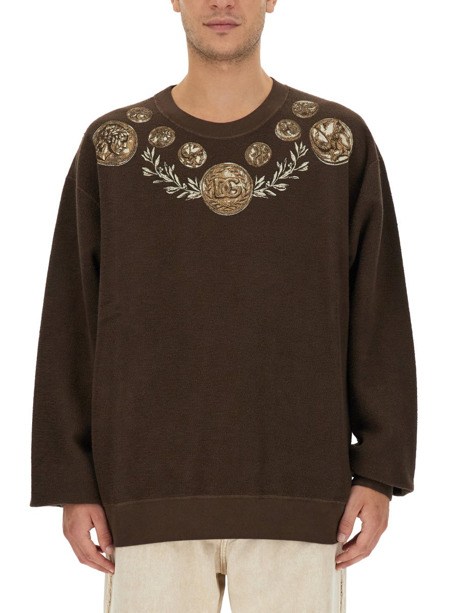 Dolce & Gabbana Men Coin Print Sweatshirt DOLCE & GABBANA