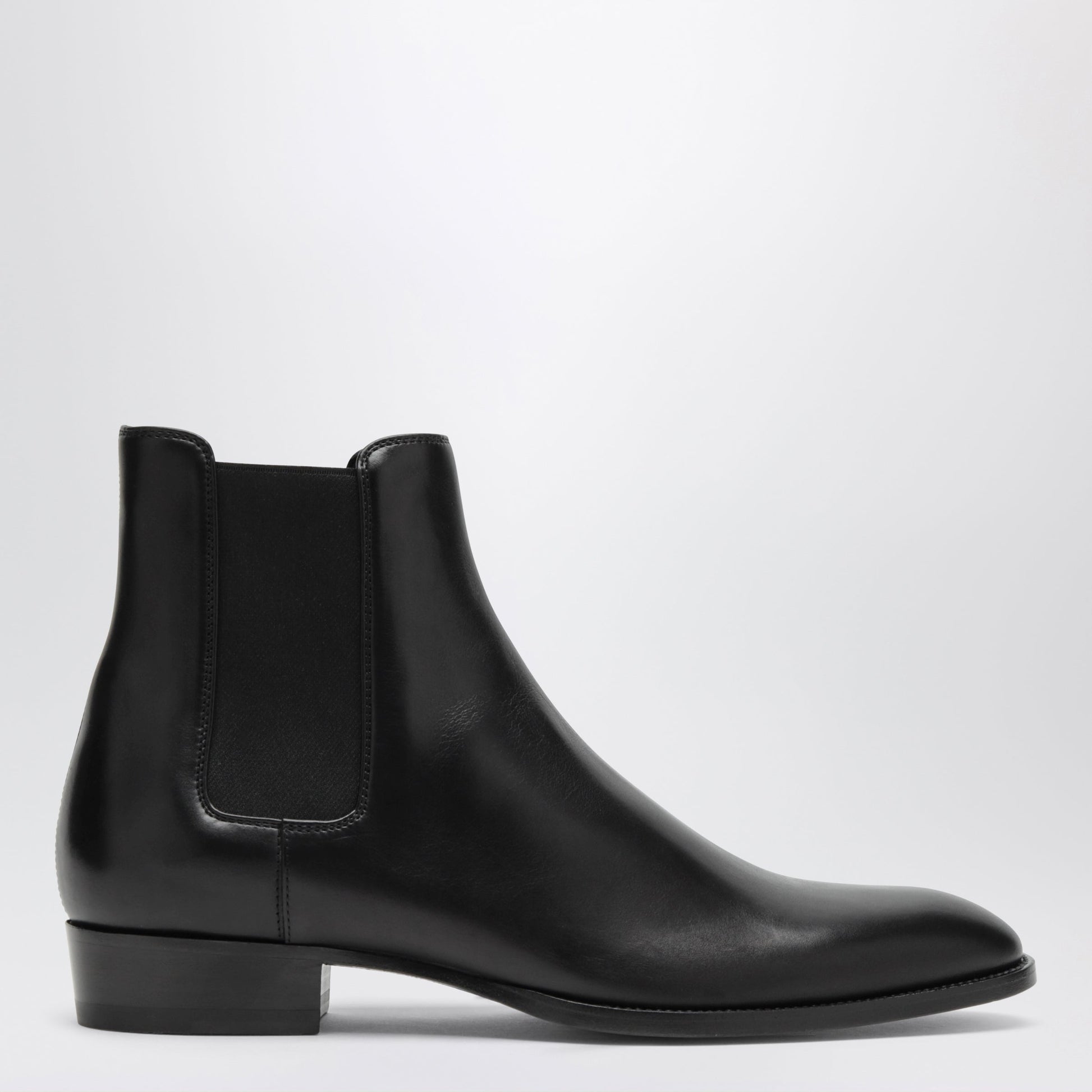 Saint Laurent Wyatt Black Leather Chelsea Boots Men SAINT LAURENT