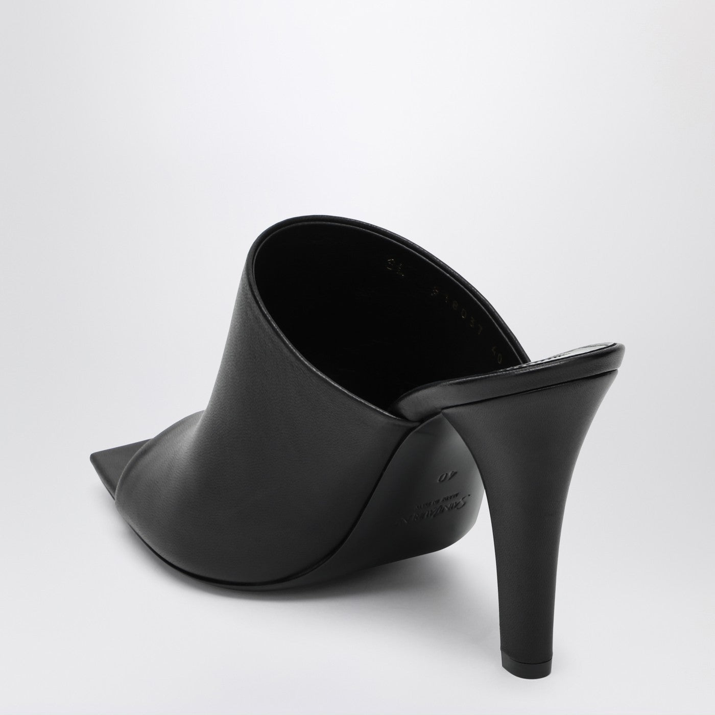 Saint Laurent Black Leather Mule Jill Women SAINT LAURENT