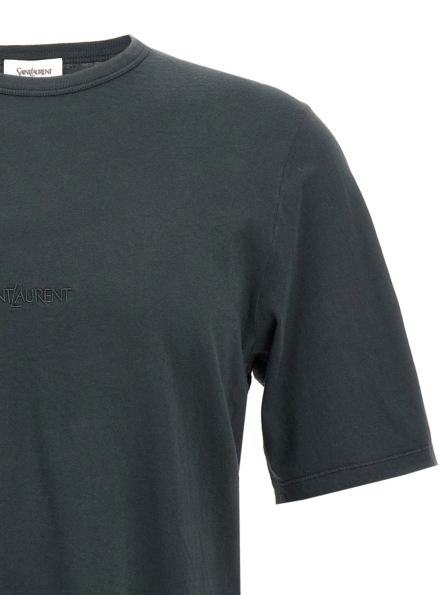 Saint Laurent Men Logo Embroidery T-Shirt SAINT LAURENT